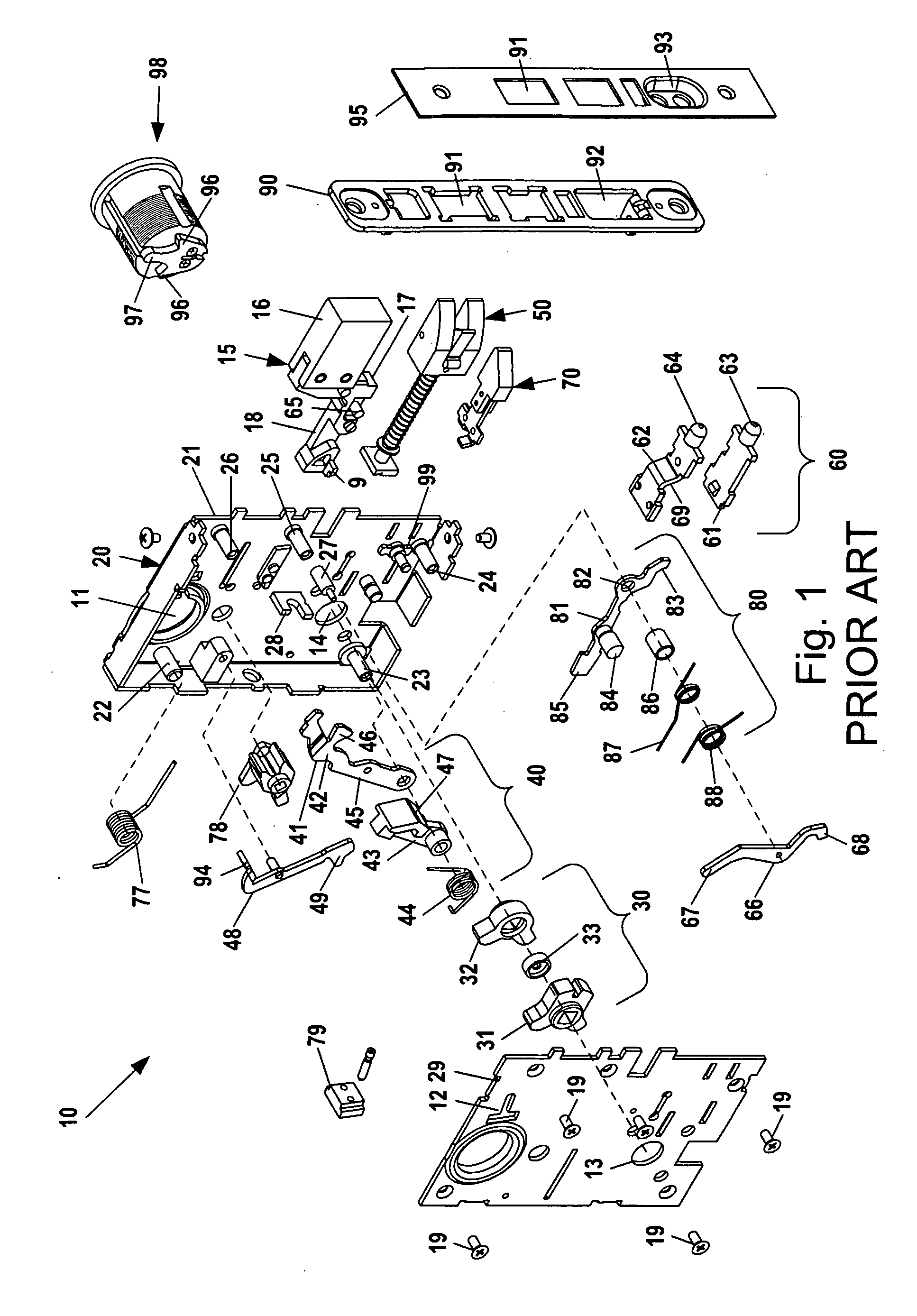 Patent Us20100263418 - Mortise Lock Assembly