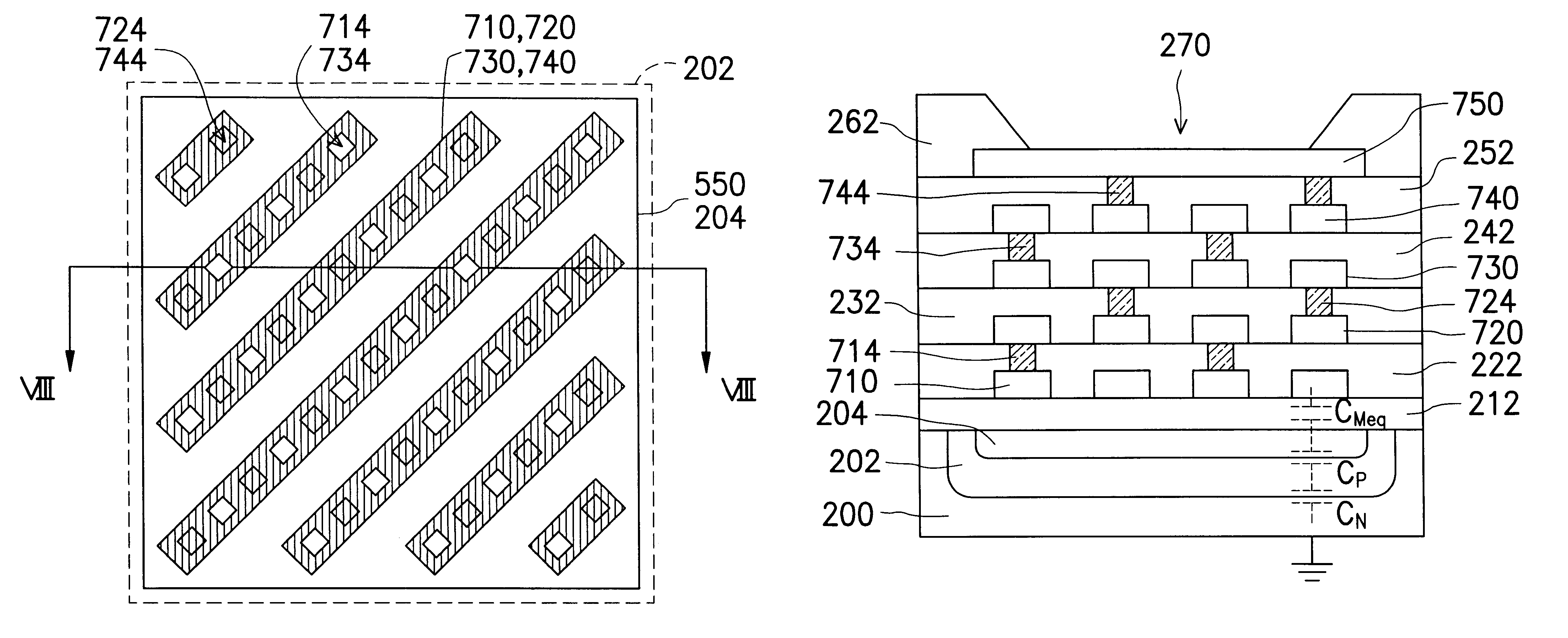 low-capacitance bonding pad for semiconductor device