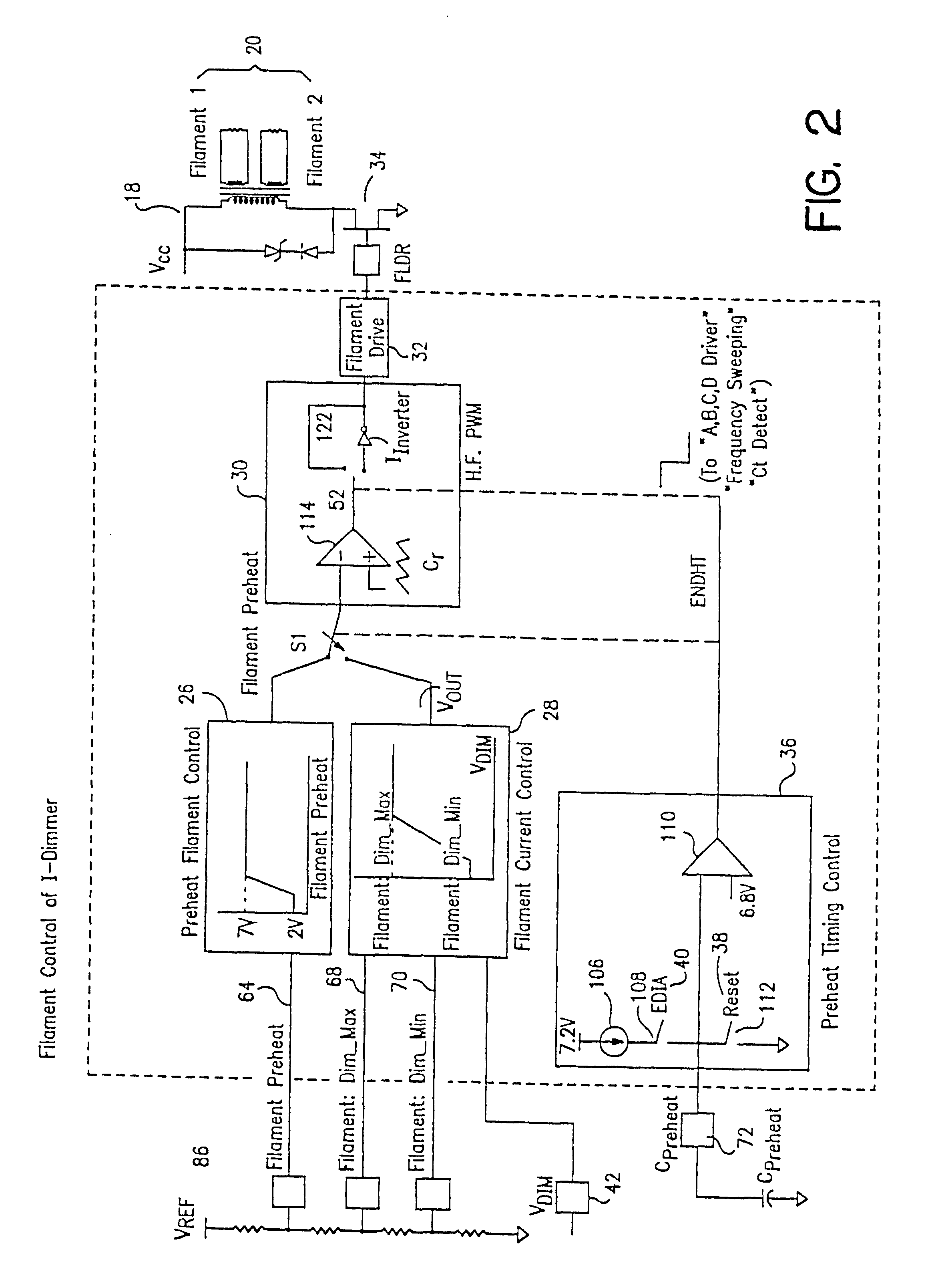 Patent US6531831 - Integrated circuit for lamp heating and dimming