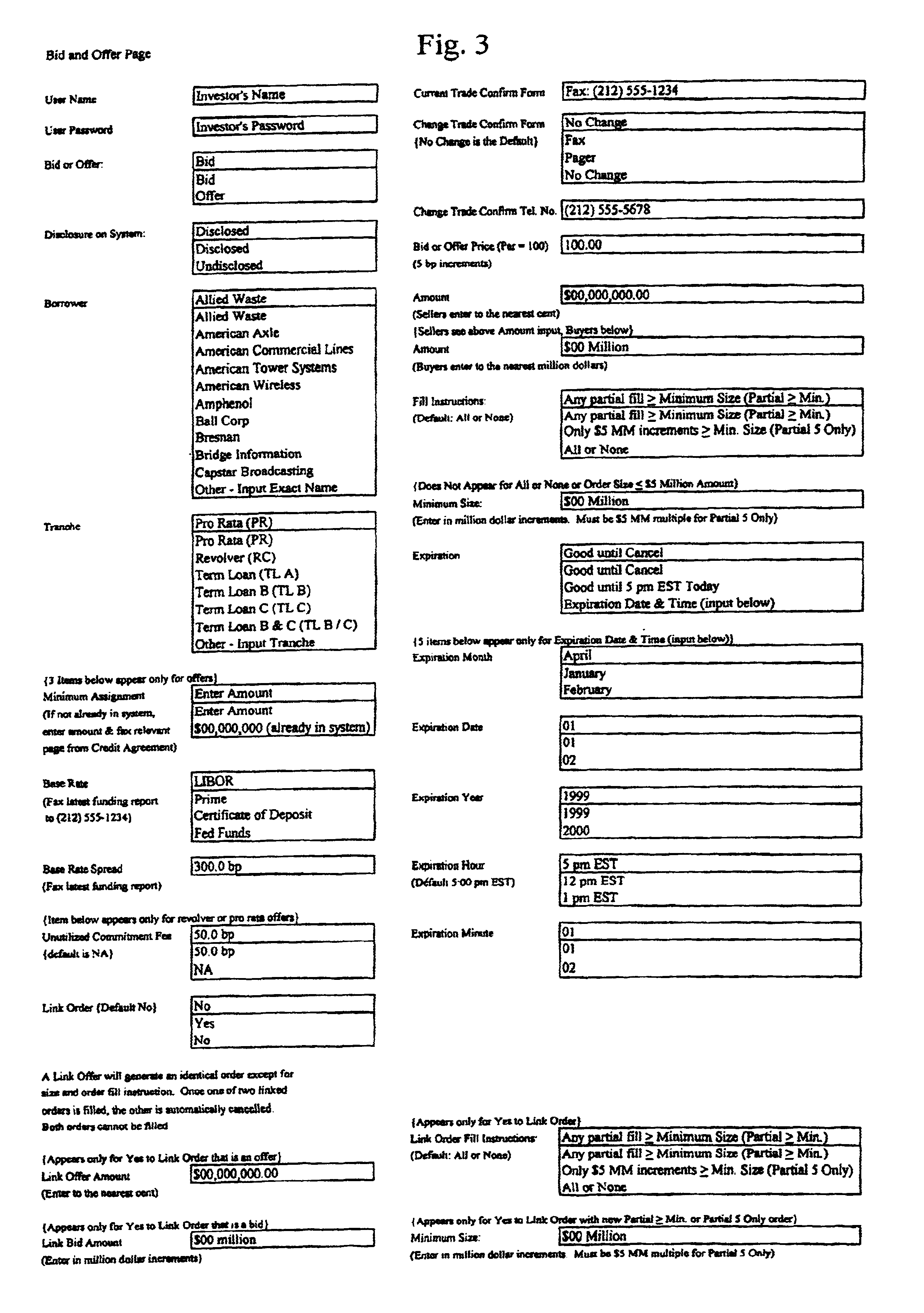 Bank loan trading system and method