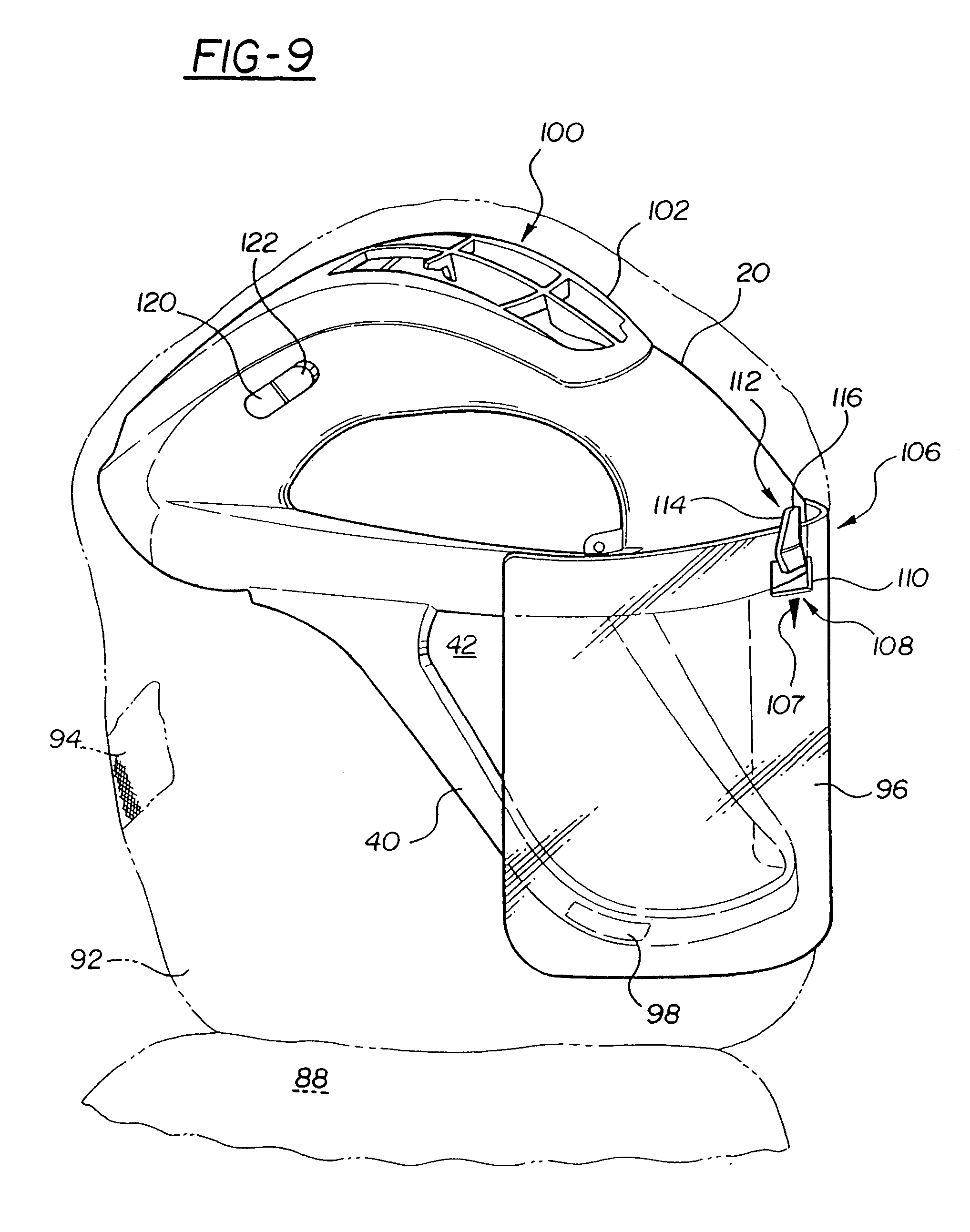 Patent US6973677 Air filtration system including a helmet assembly