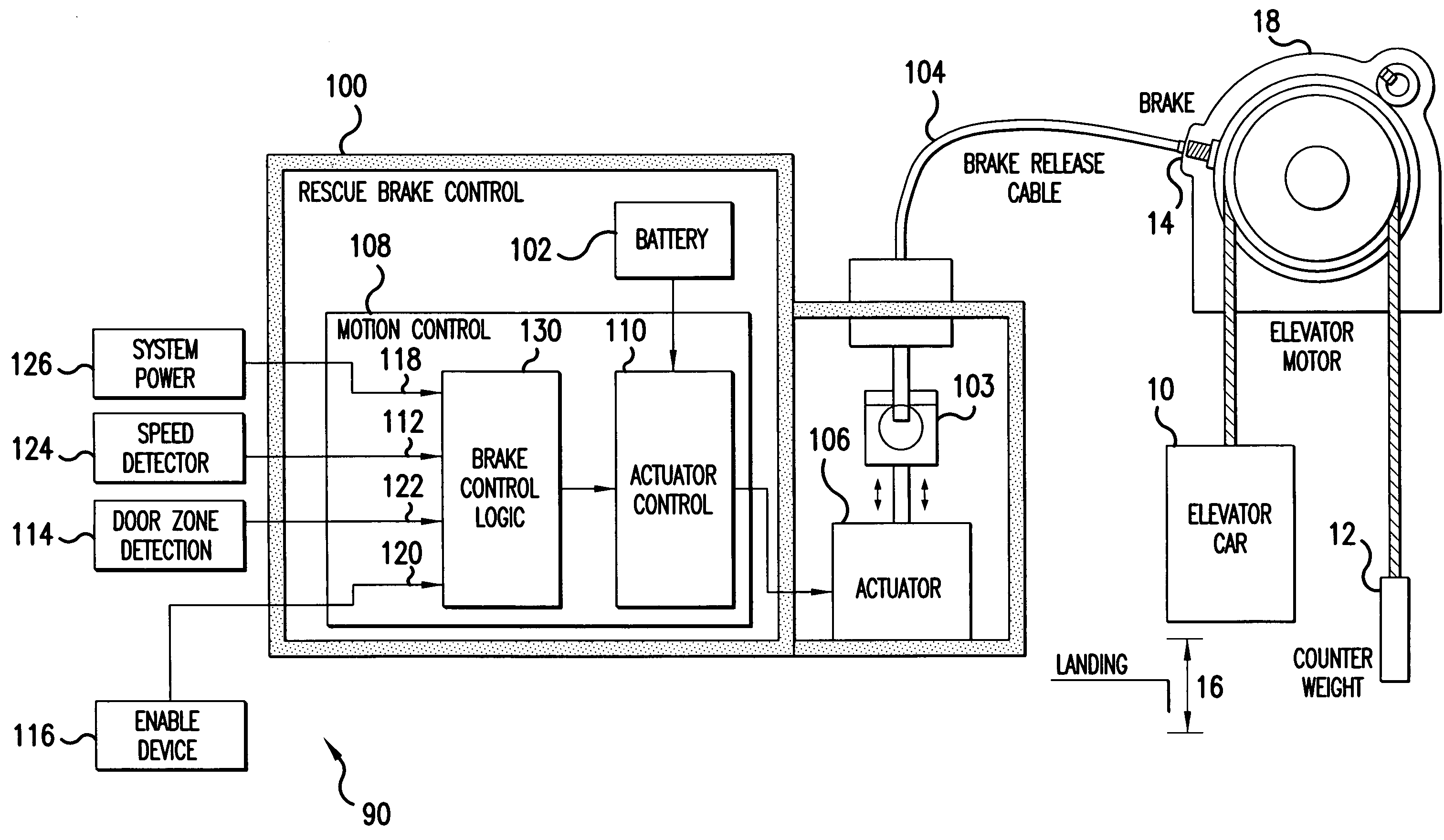 US07434664 20081014 D00000 patent us7434664 elevator brake system method and control wiring diagram elevator mitsubishi at