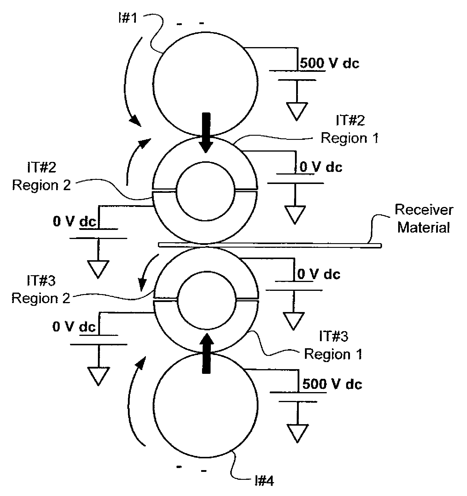 synchronous duplex printing systems using directed charged