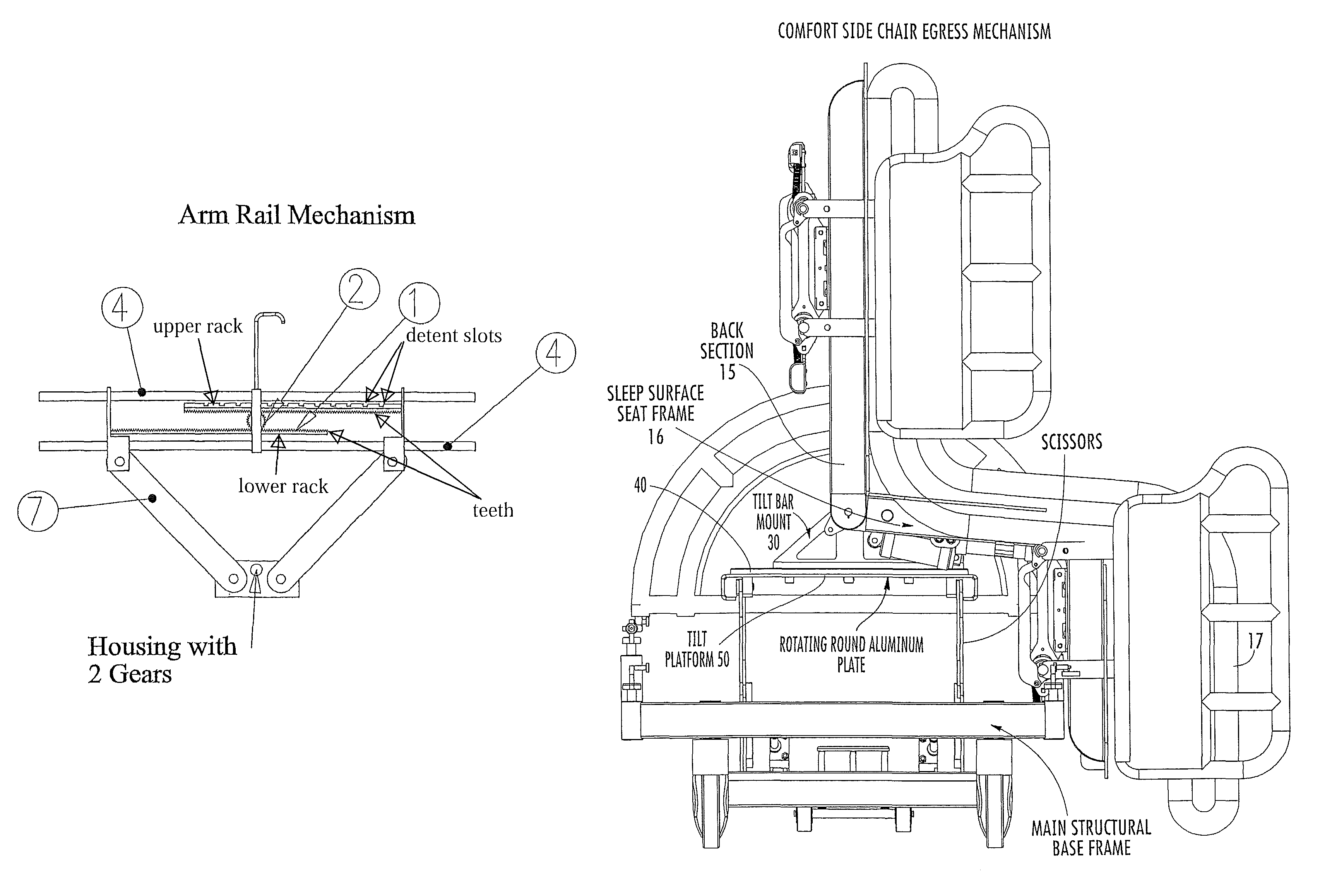 Patent Us8091162 Arm Rail Mechanisms For Hospital Beds Google Patent Drawing