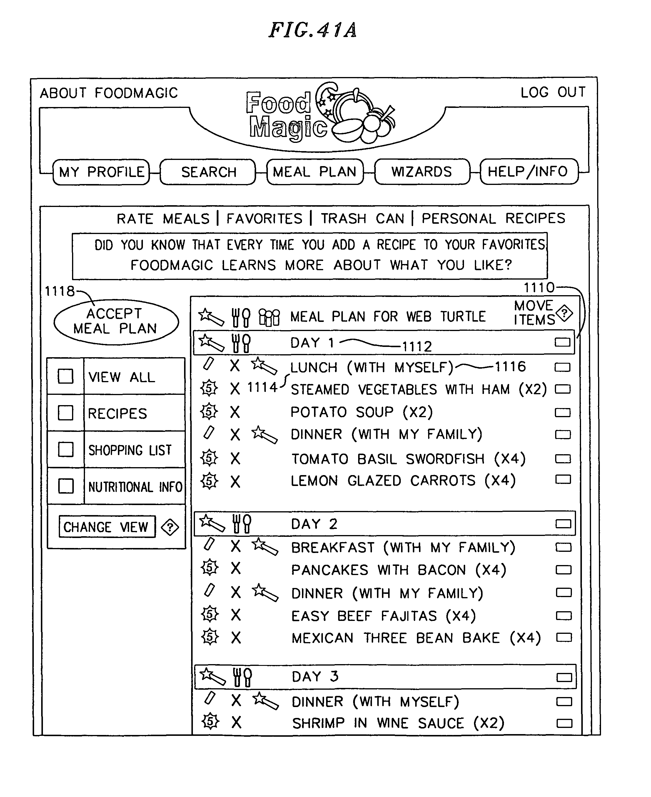 electronic grocery list
