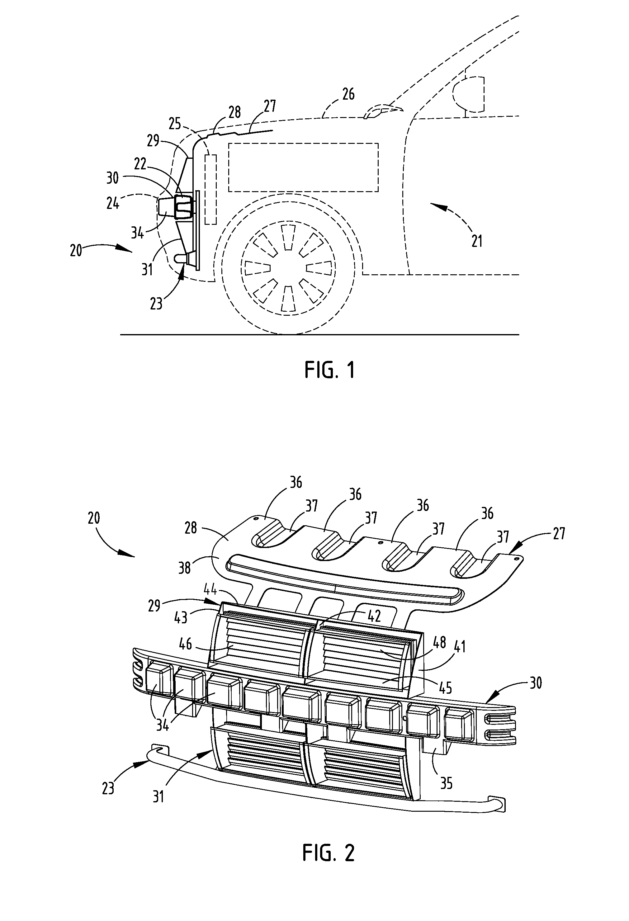Patent US8646552 Integrated Energy Absorber And Air Flow Management