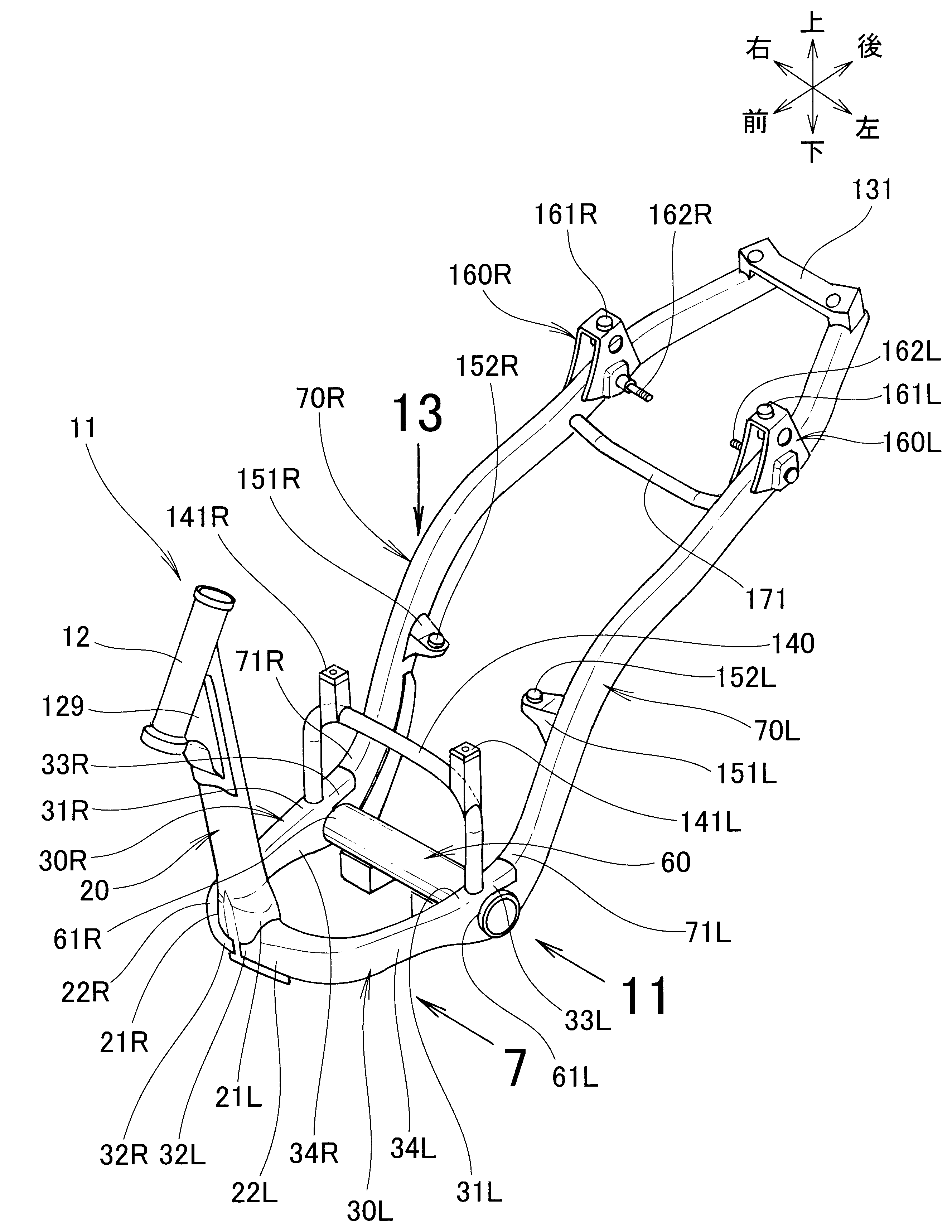 frame structure for scooter-type vehicle