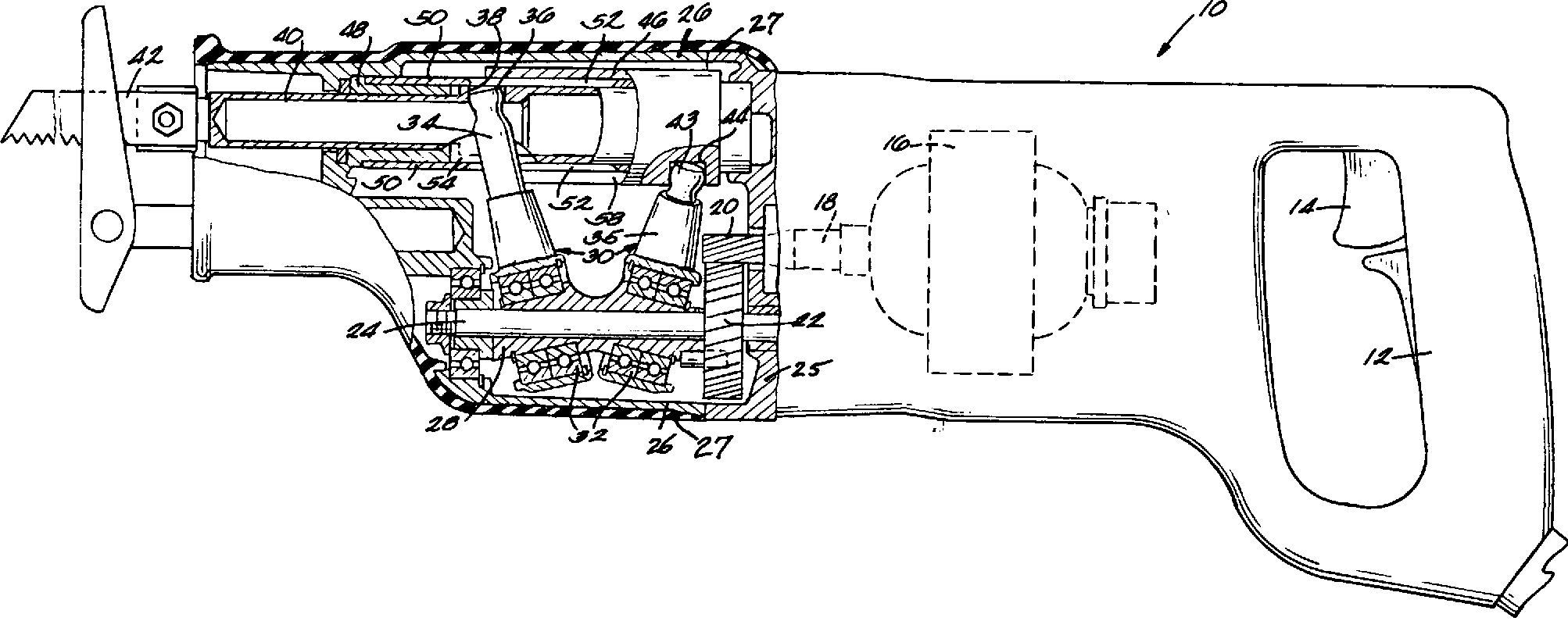 swashplate drive mechanism reciprocating saw diagram