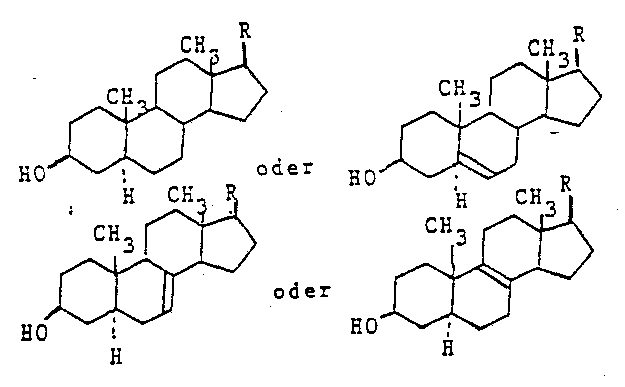 WO1991001139A1 Sterols, esters with fatty acids and glucosides of