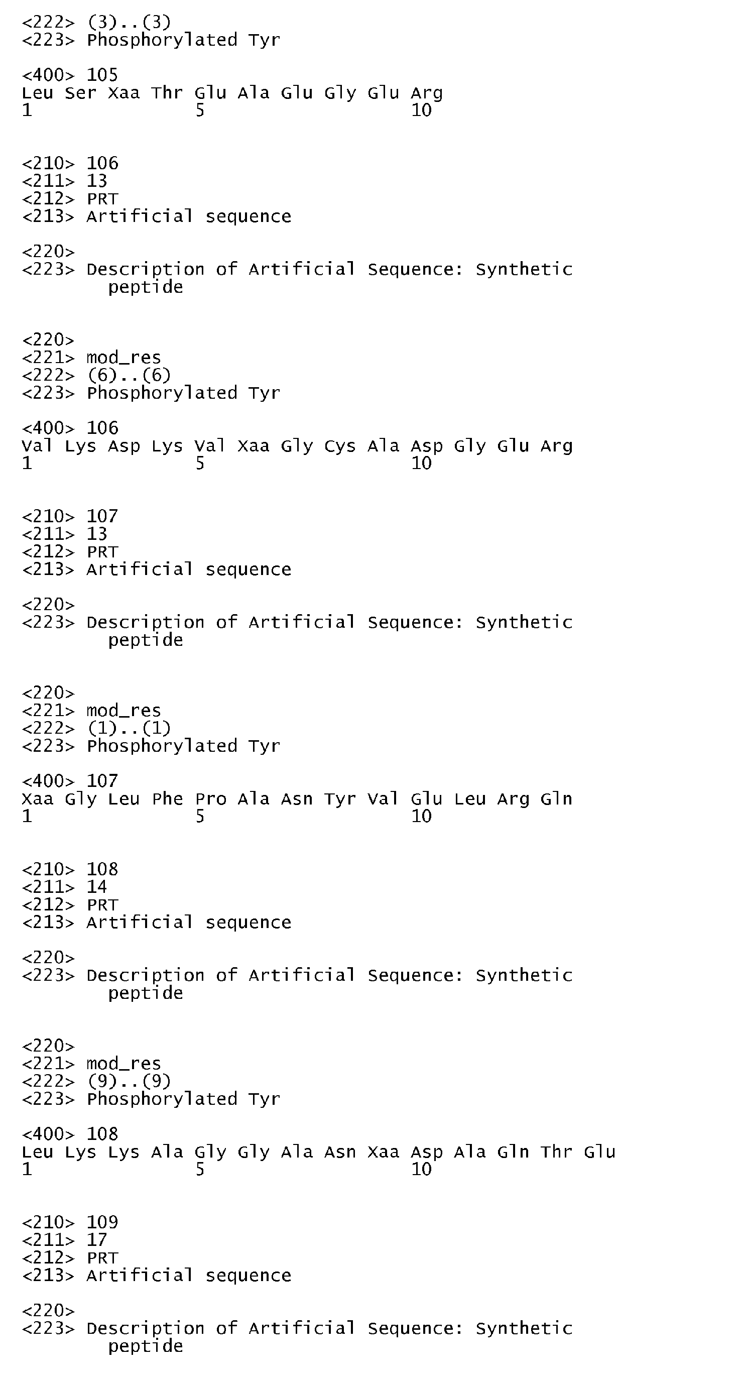 EP A2 Tyrosine phosphorylation sites and antibo s specific Figure imgb0061