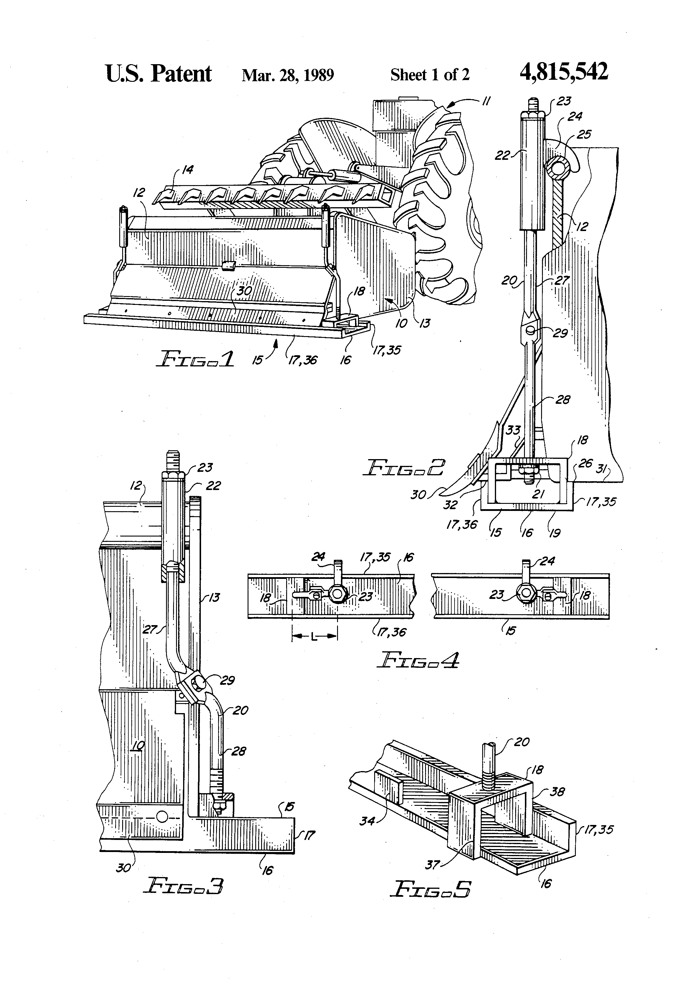 Box blade GANNON ripper US4815542-drawings-page-2