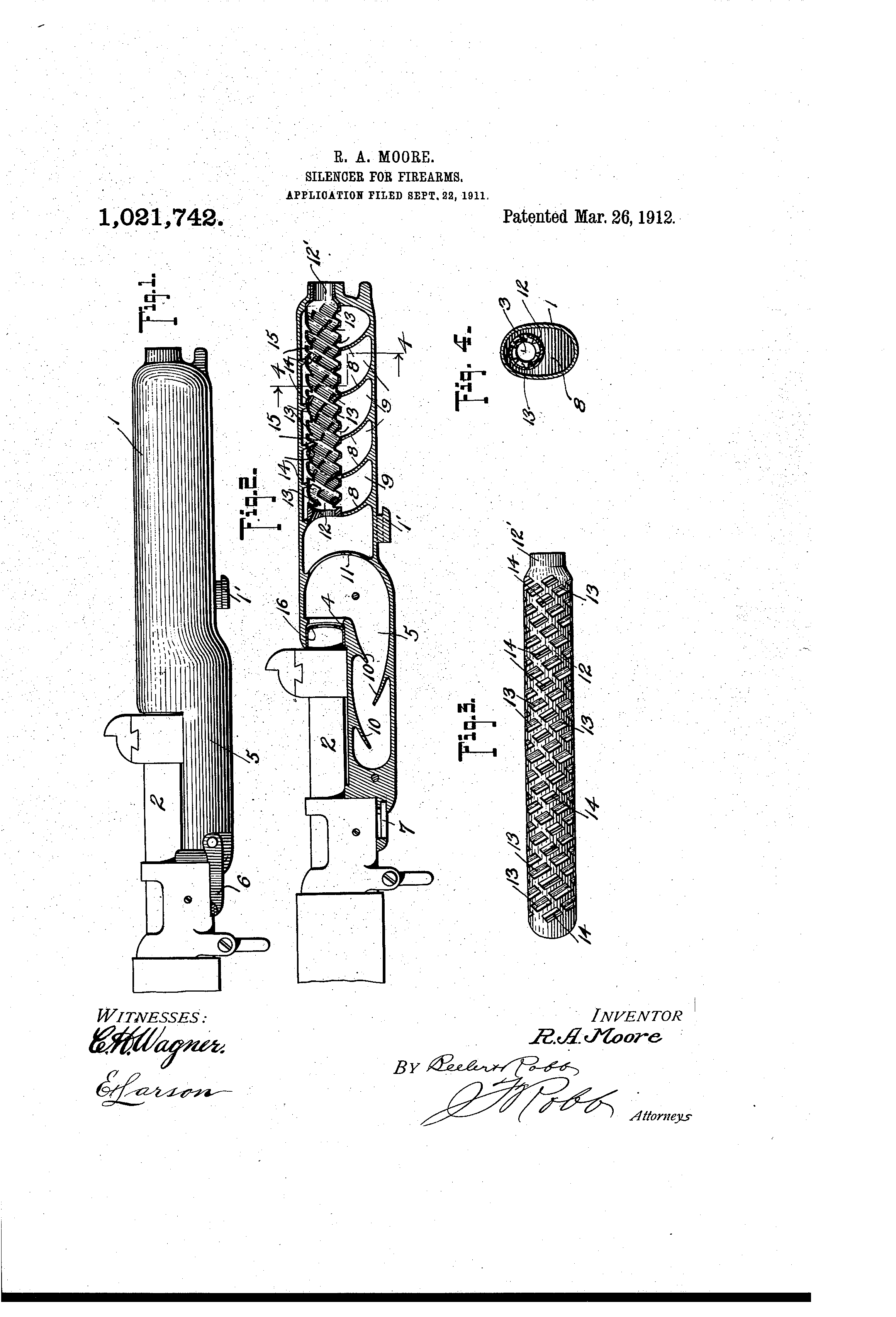 Patent US1021742 Silencer for firearms. Google Patents