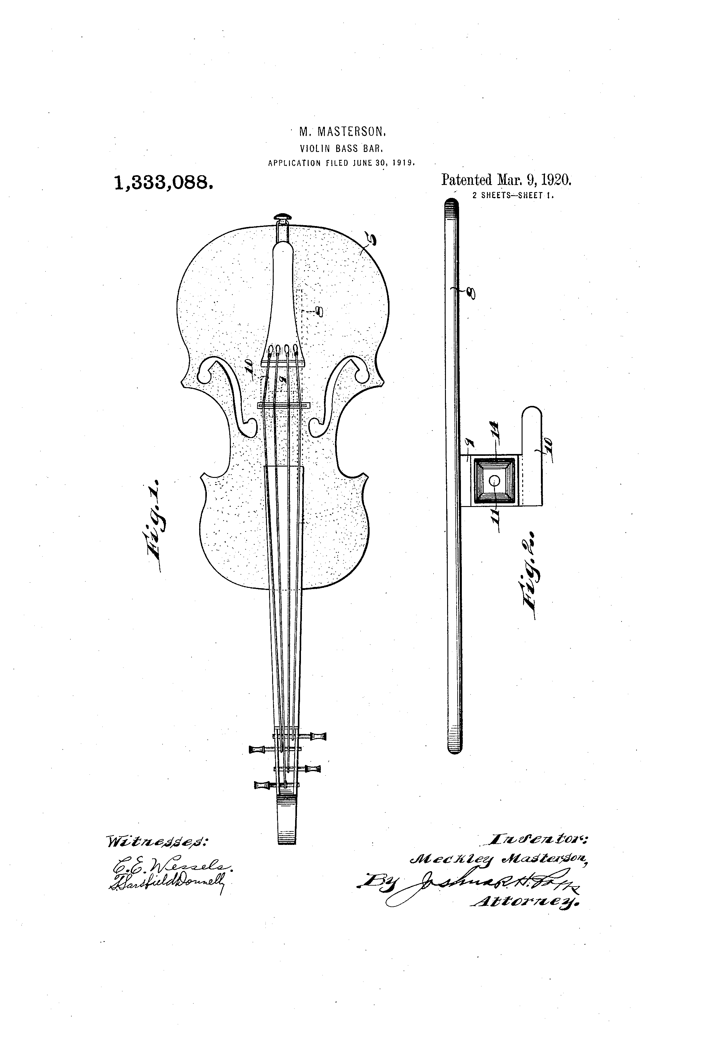 Patent US1333088 Violin bassbar Google Patents