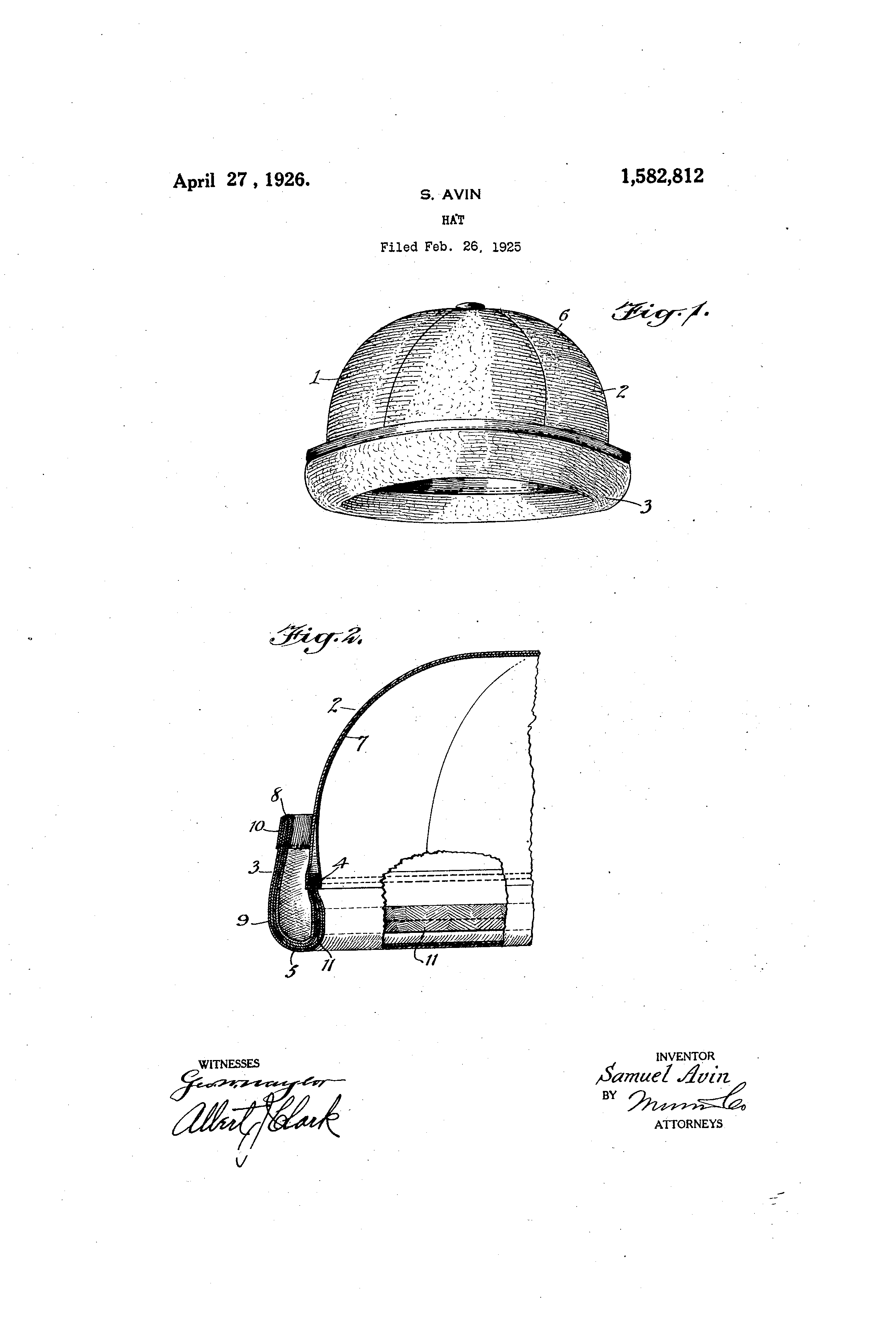 Patent US1582812 Hat Google Patents