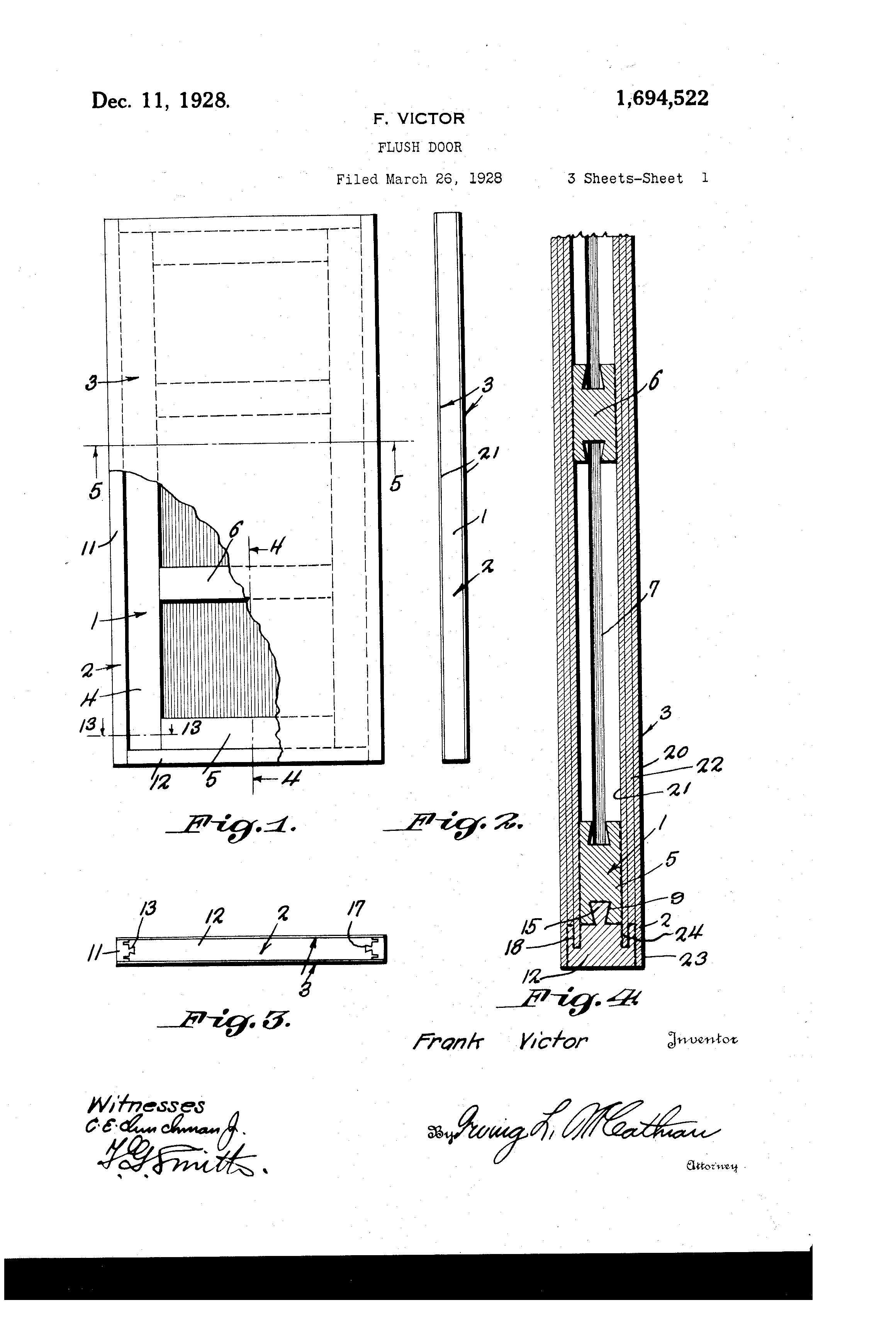 Patent US1694522 Flush door Google Patents