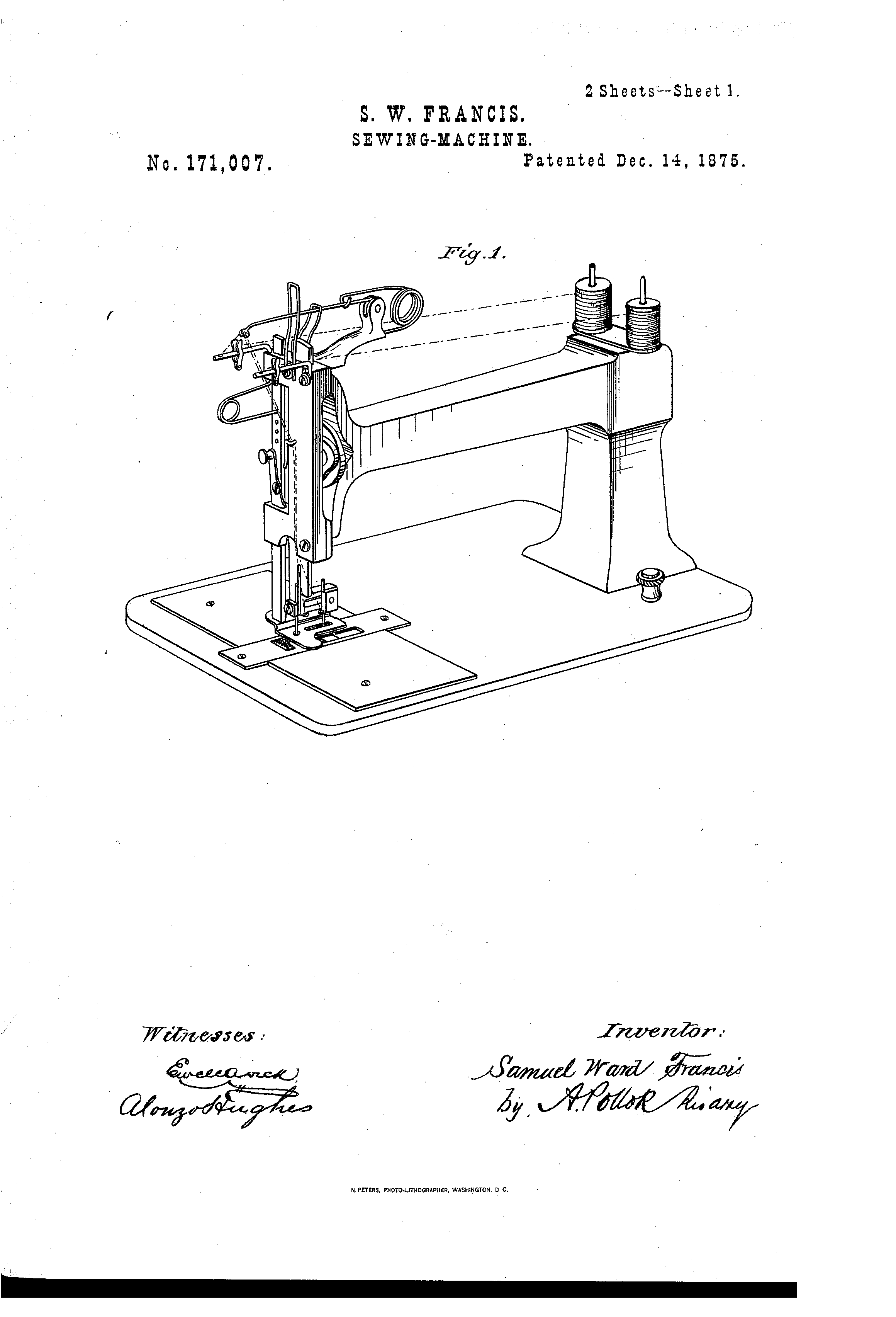 Patent US171007 Improvement in sewingmachines Google Patents