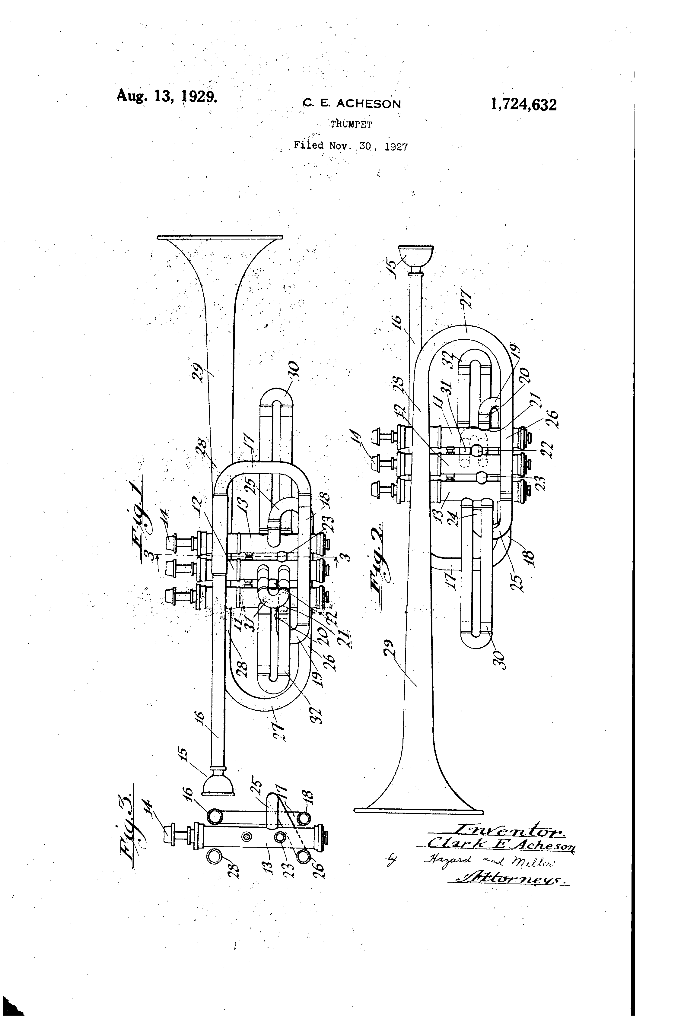 Patent US1724632 Trumpet Google Patents