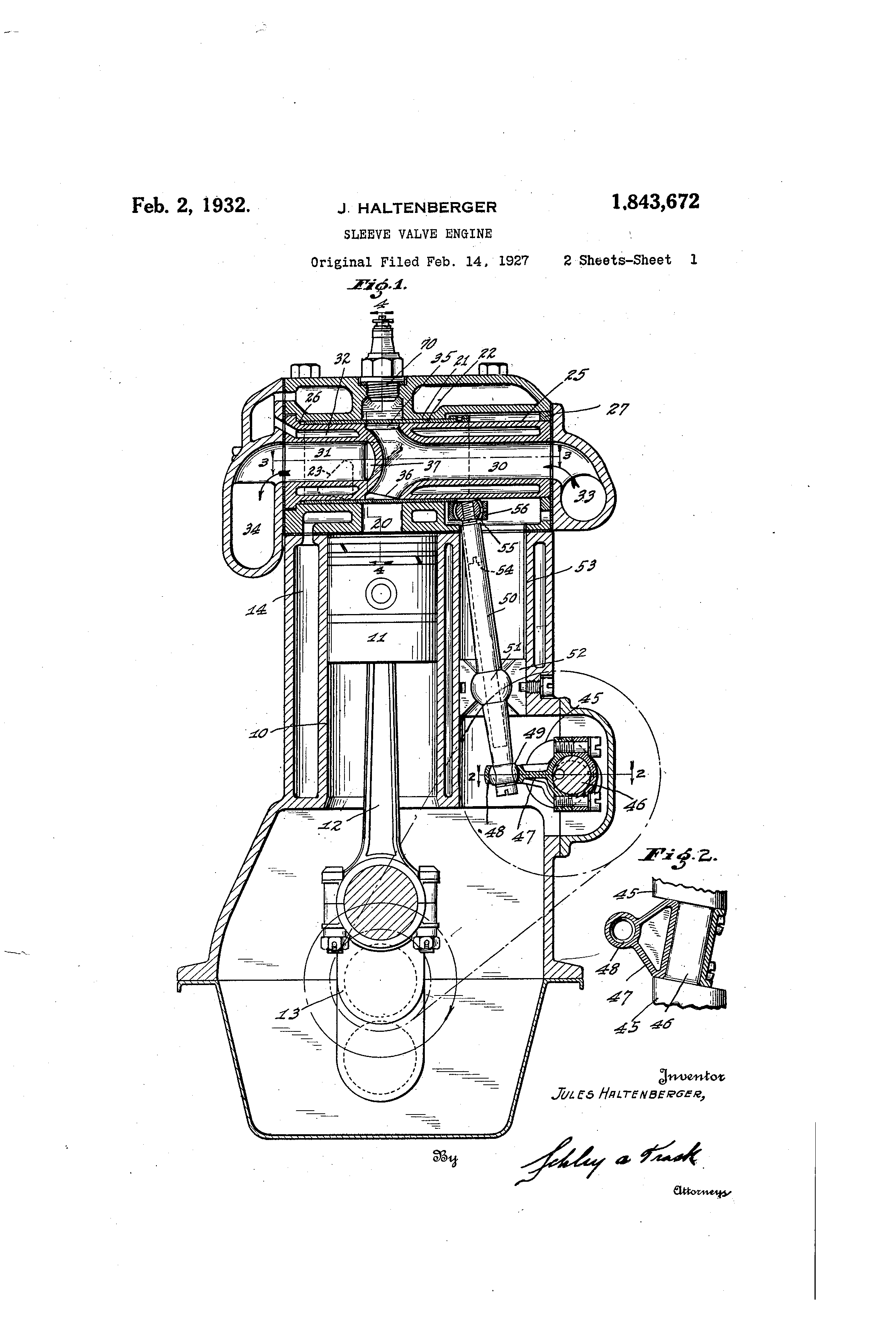 Patent US1843672 Sleevevalve engine Google Patents