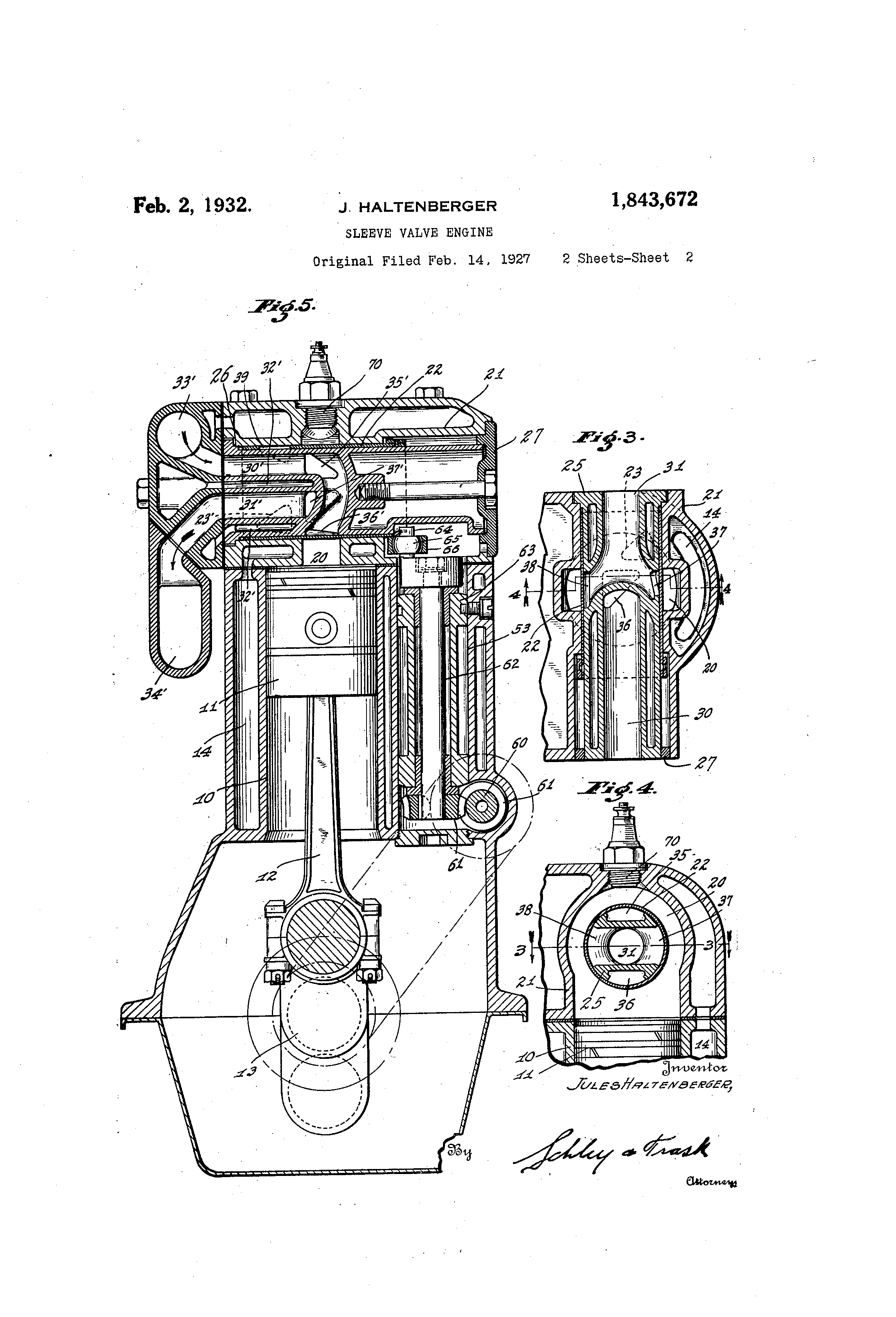 Patent US1843672 Sleevevalve engine Google Patents