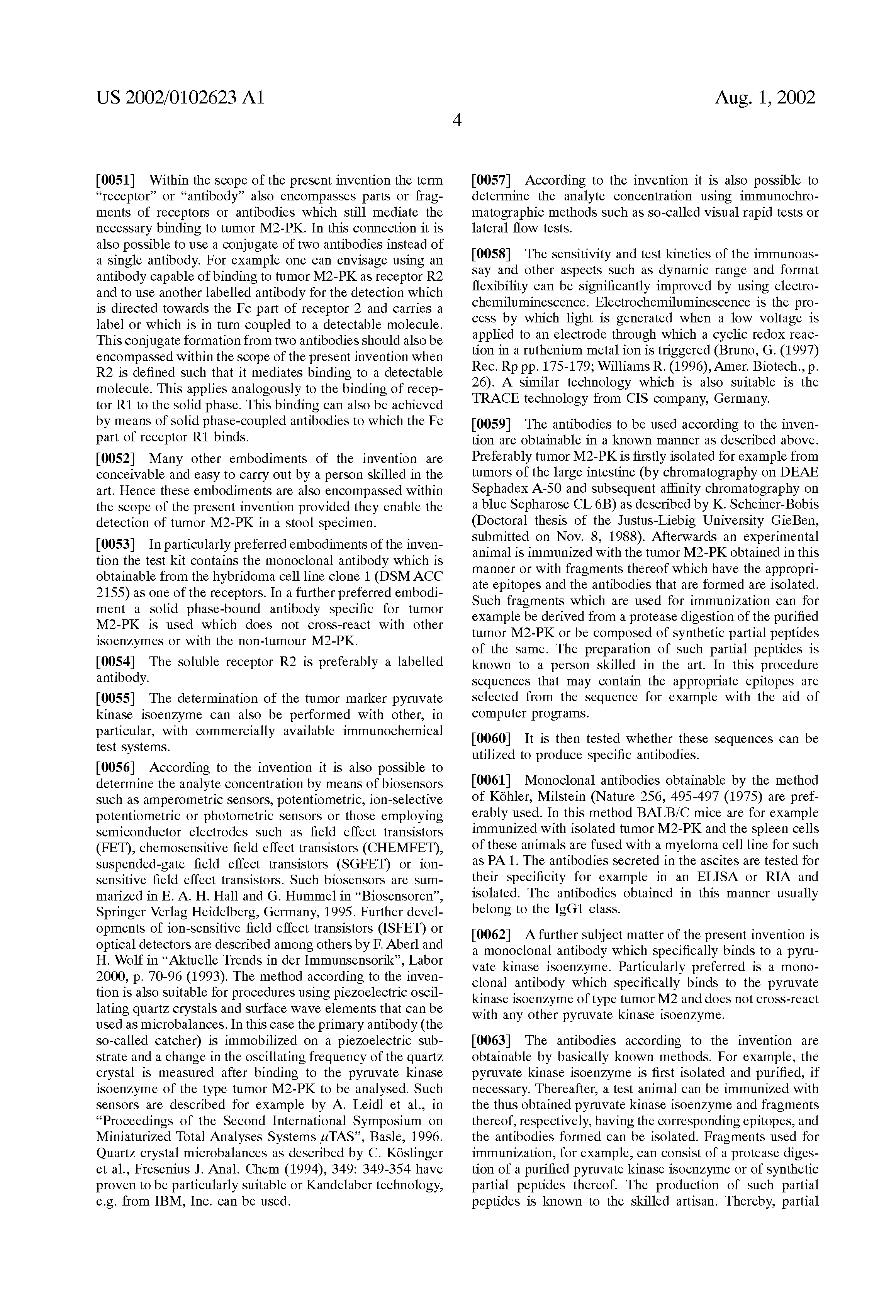 detecting the presence of pyruvate kinase isoenzyme in feces