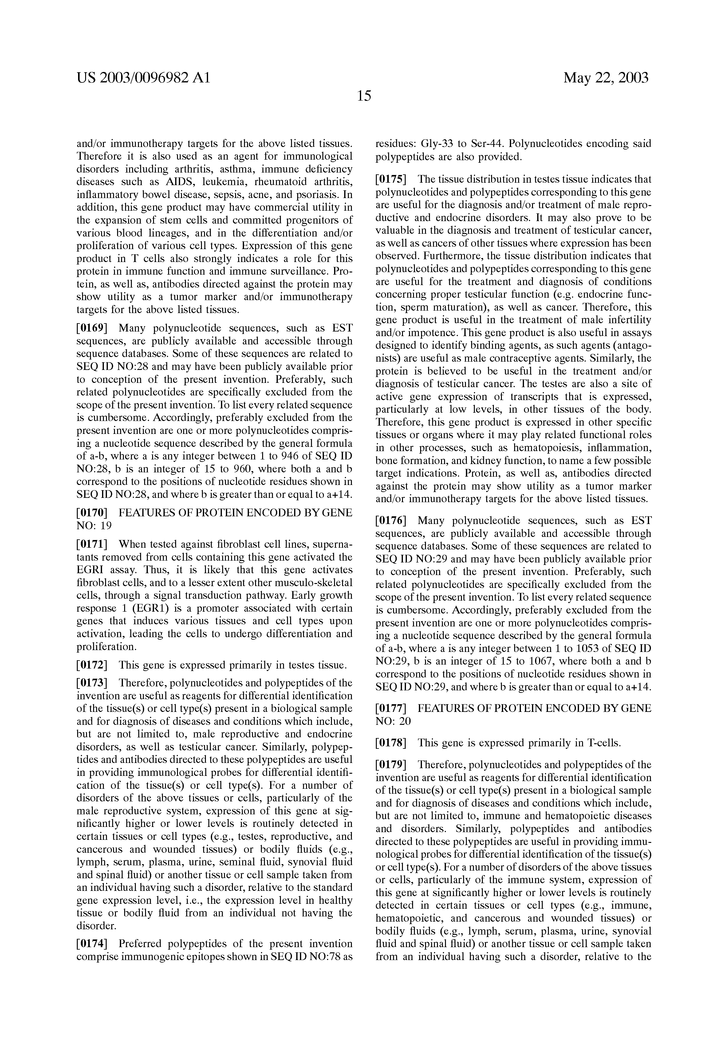 专利us20030096982 - 44 human secreted proteins - google 专利