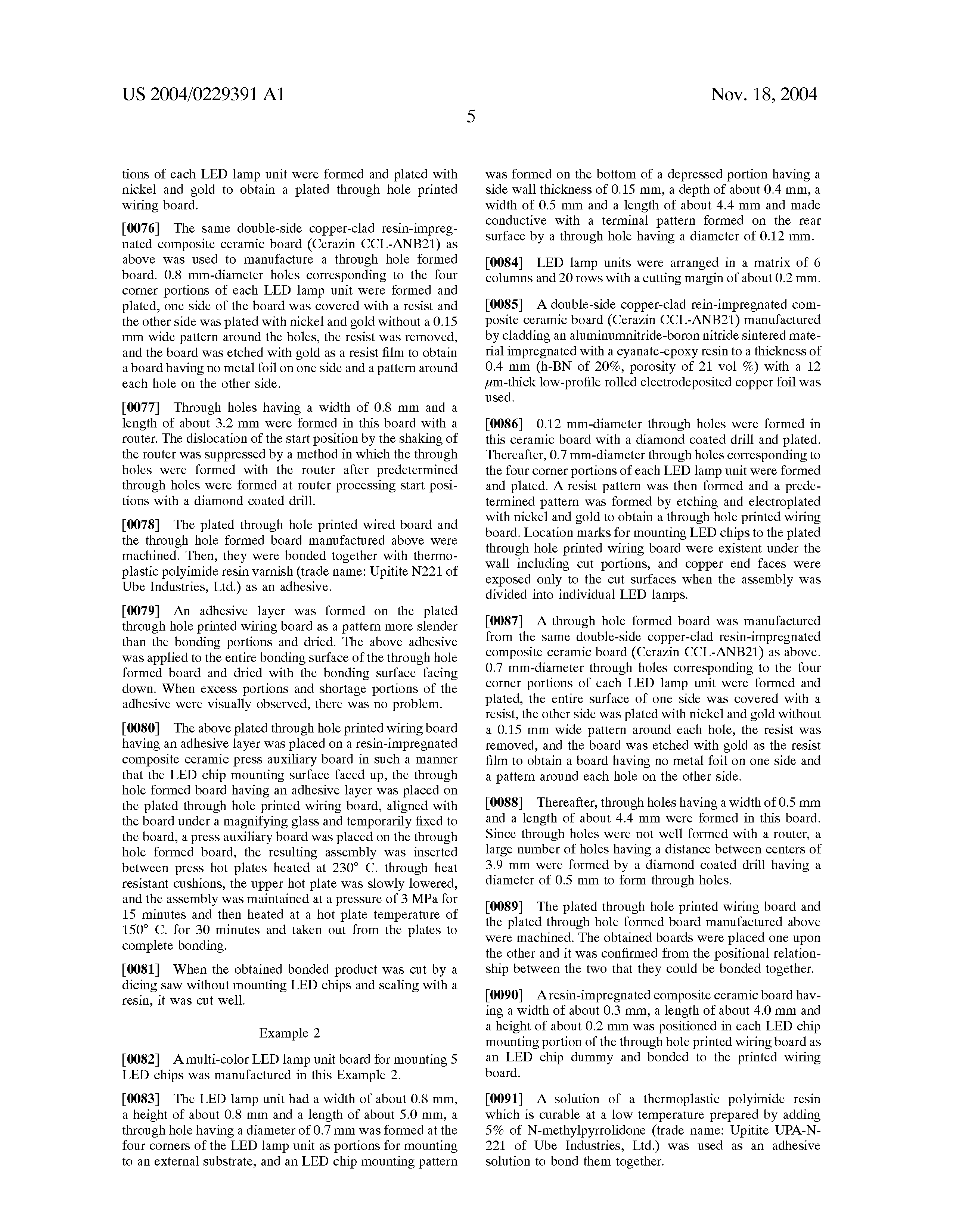 Patent US20040229391 - LED lamp manufacturing process - Google Patentsuche