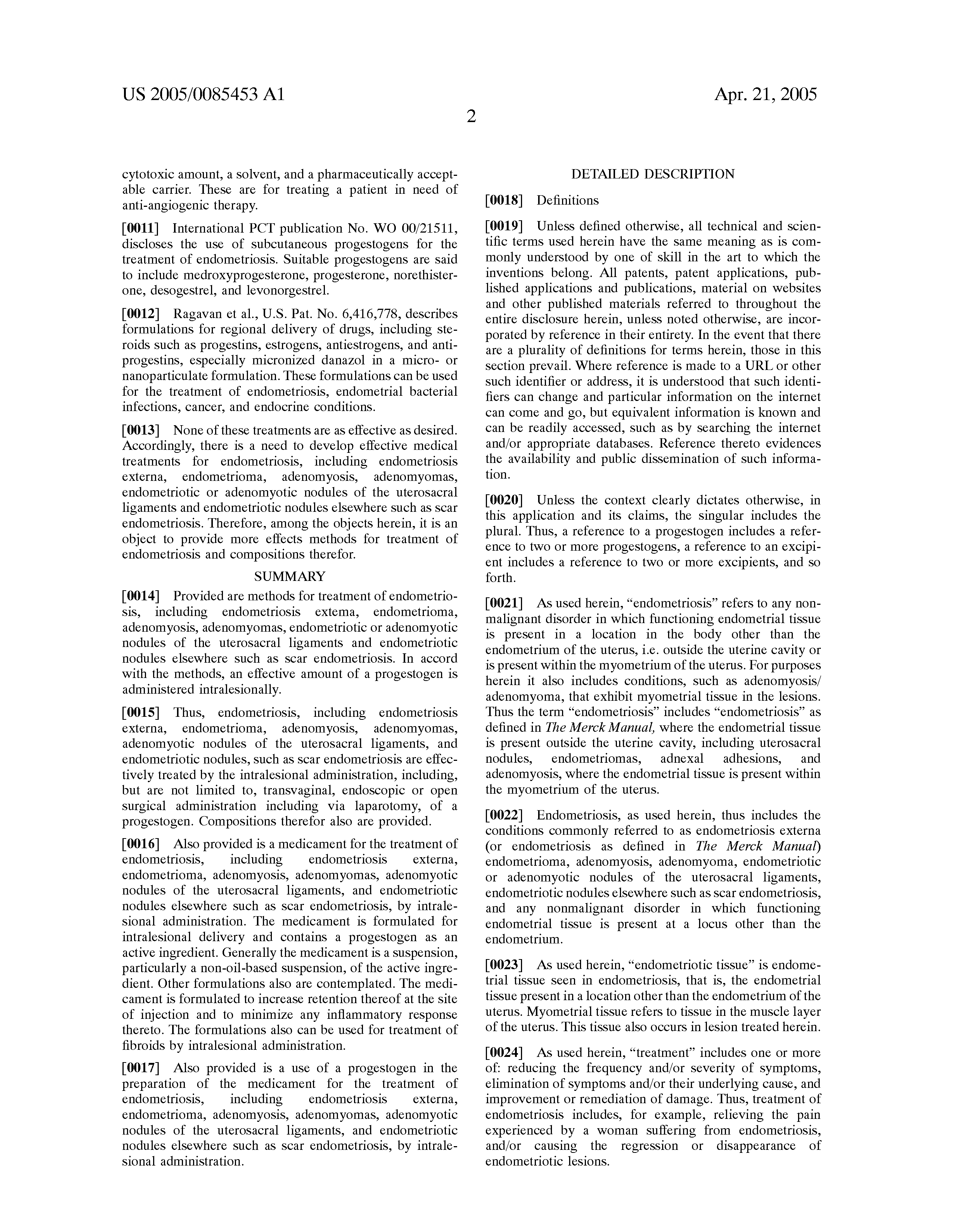 Patent US20050085453 - Methods for the treatment of Patent US20050085453 - Methods for the treatment of