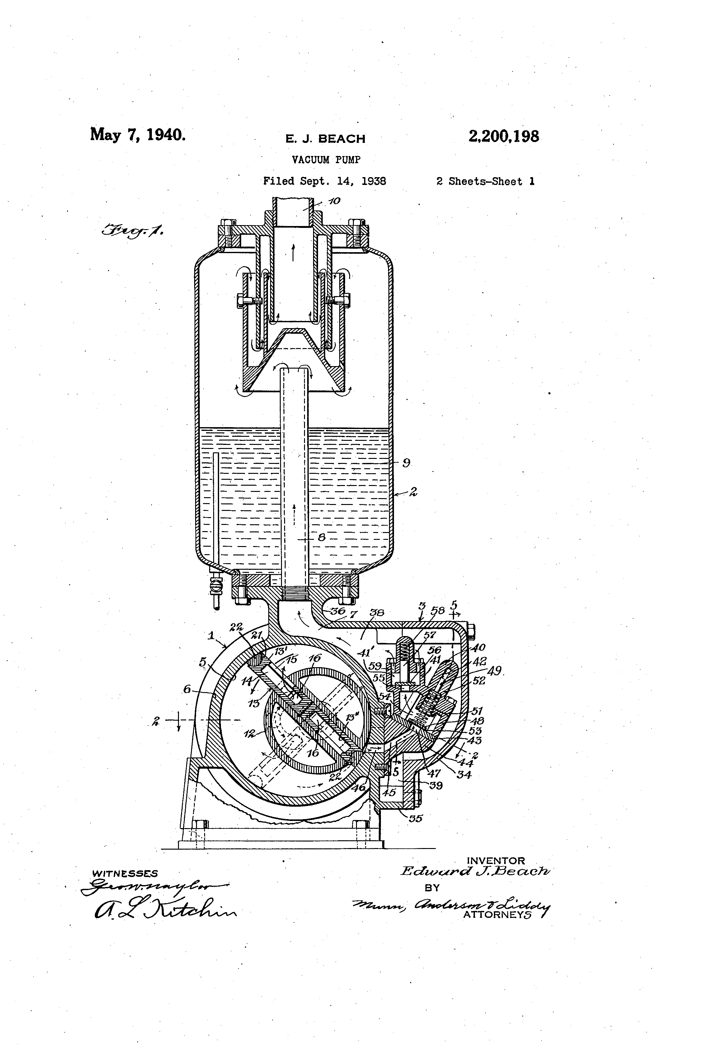 Patent US2200198 Vacuum pump Google Patents