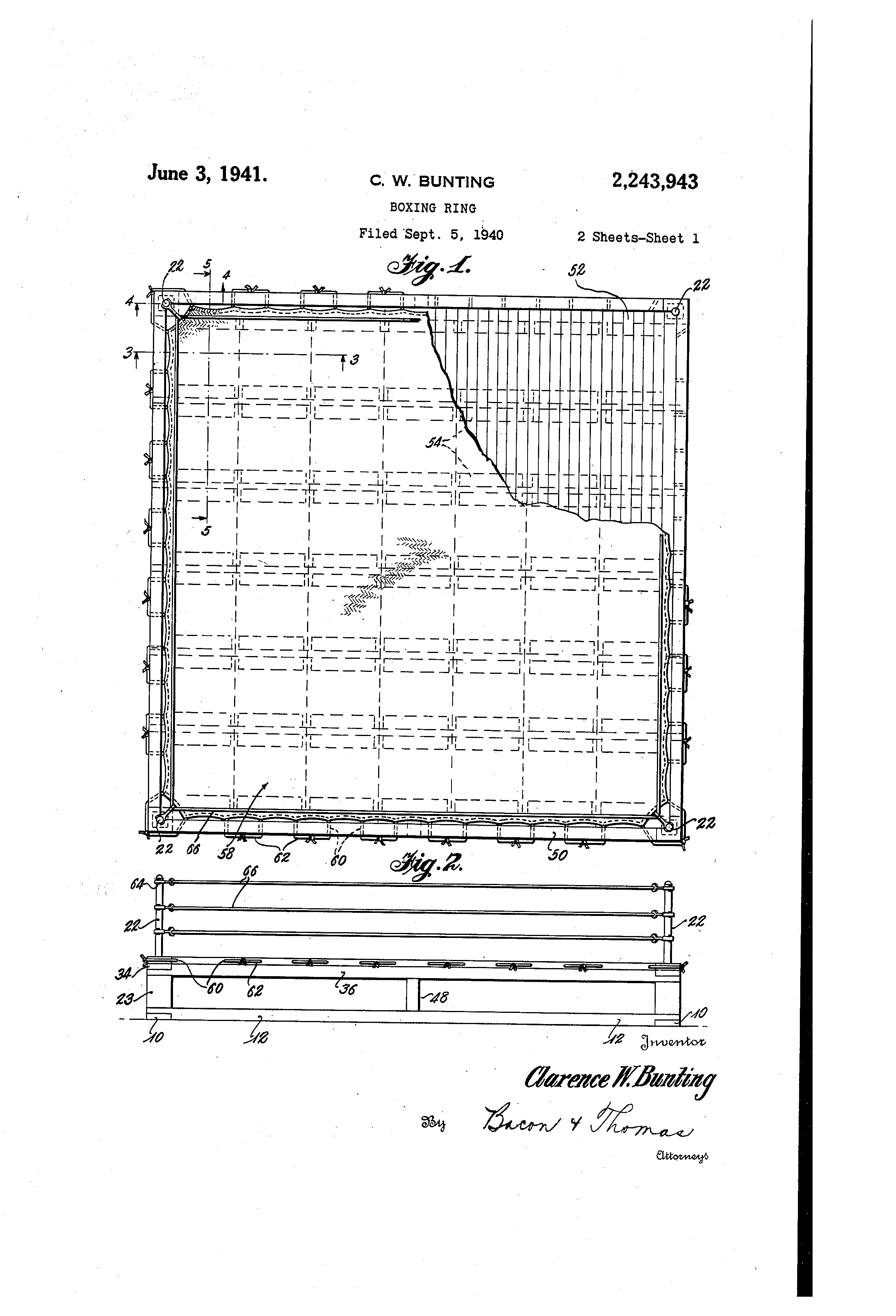 Patent US2243943 Boxing ring Google Patents