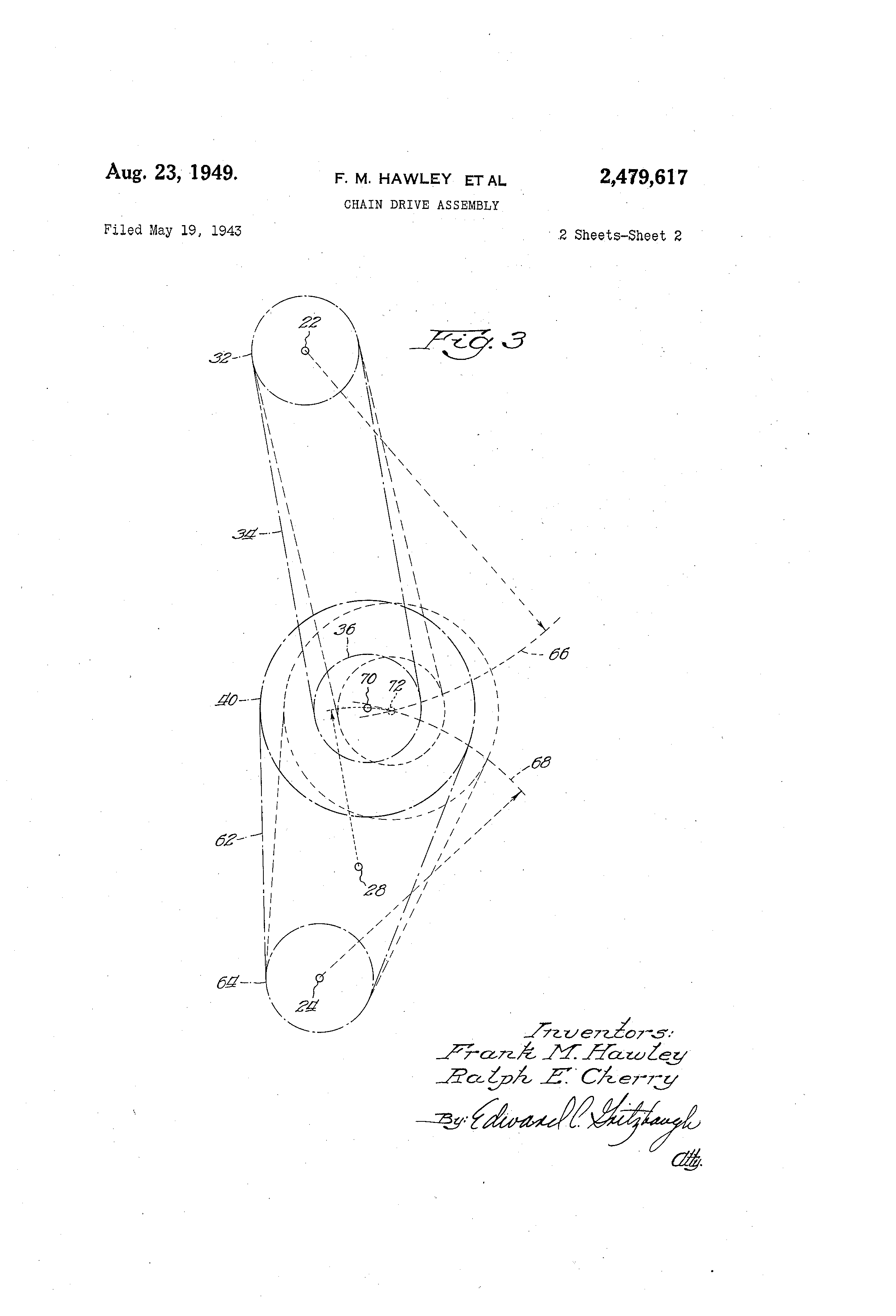 Patent US2479617 Chain drive assembly Google Patents