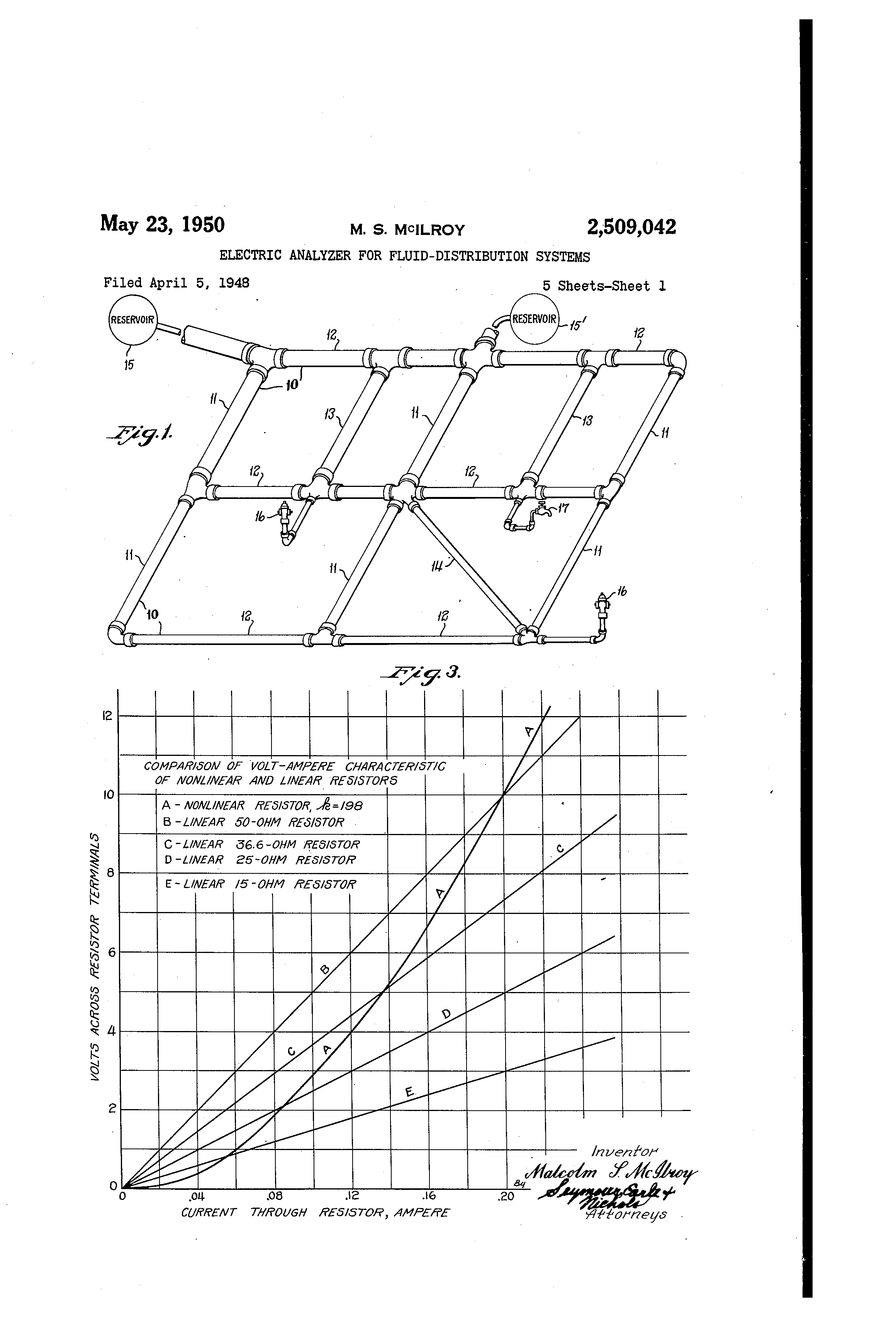 patent us2509042 electric analyzer for fluiddistribution systems