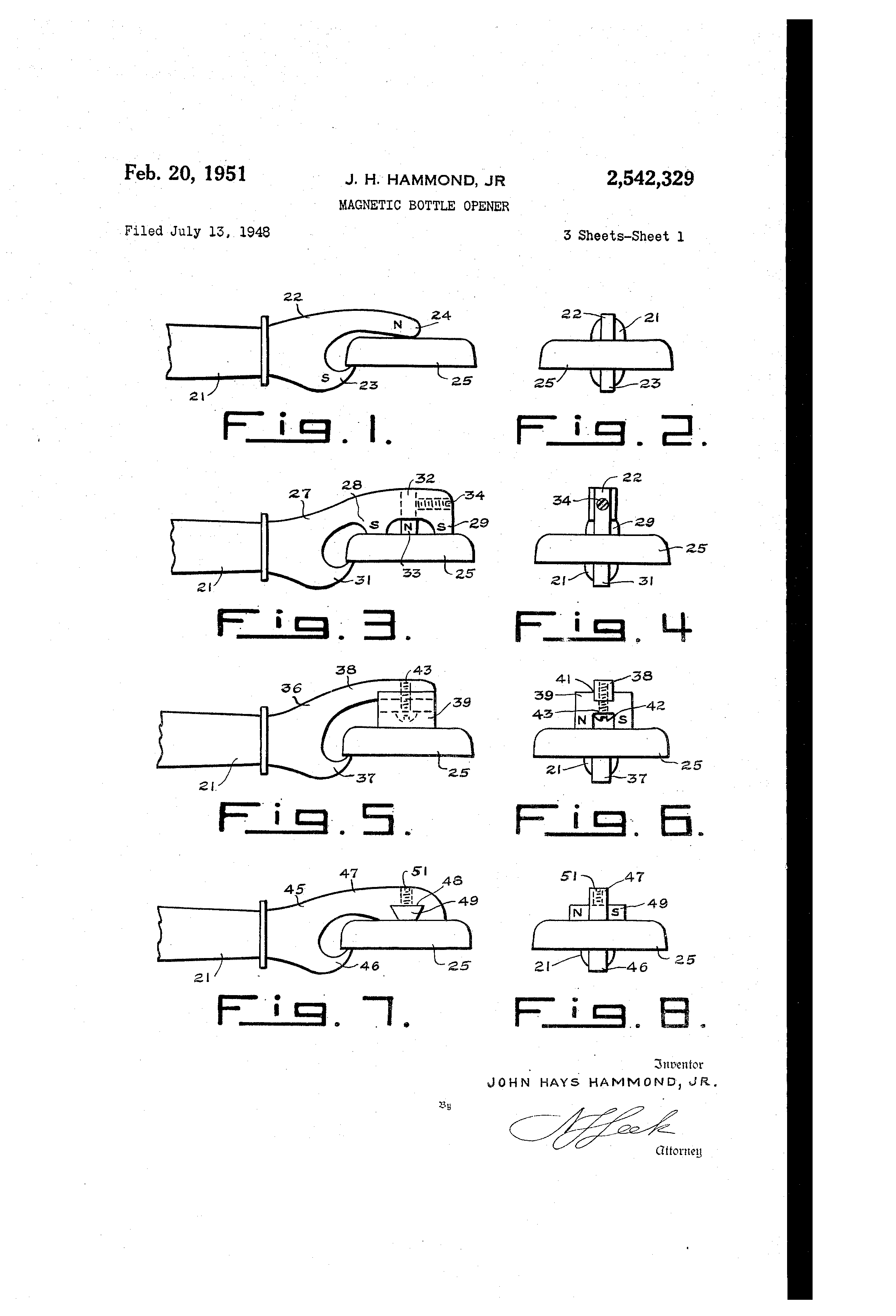 Patent US2542329 bottle opener Google Patents