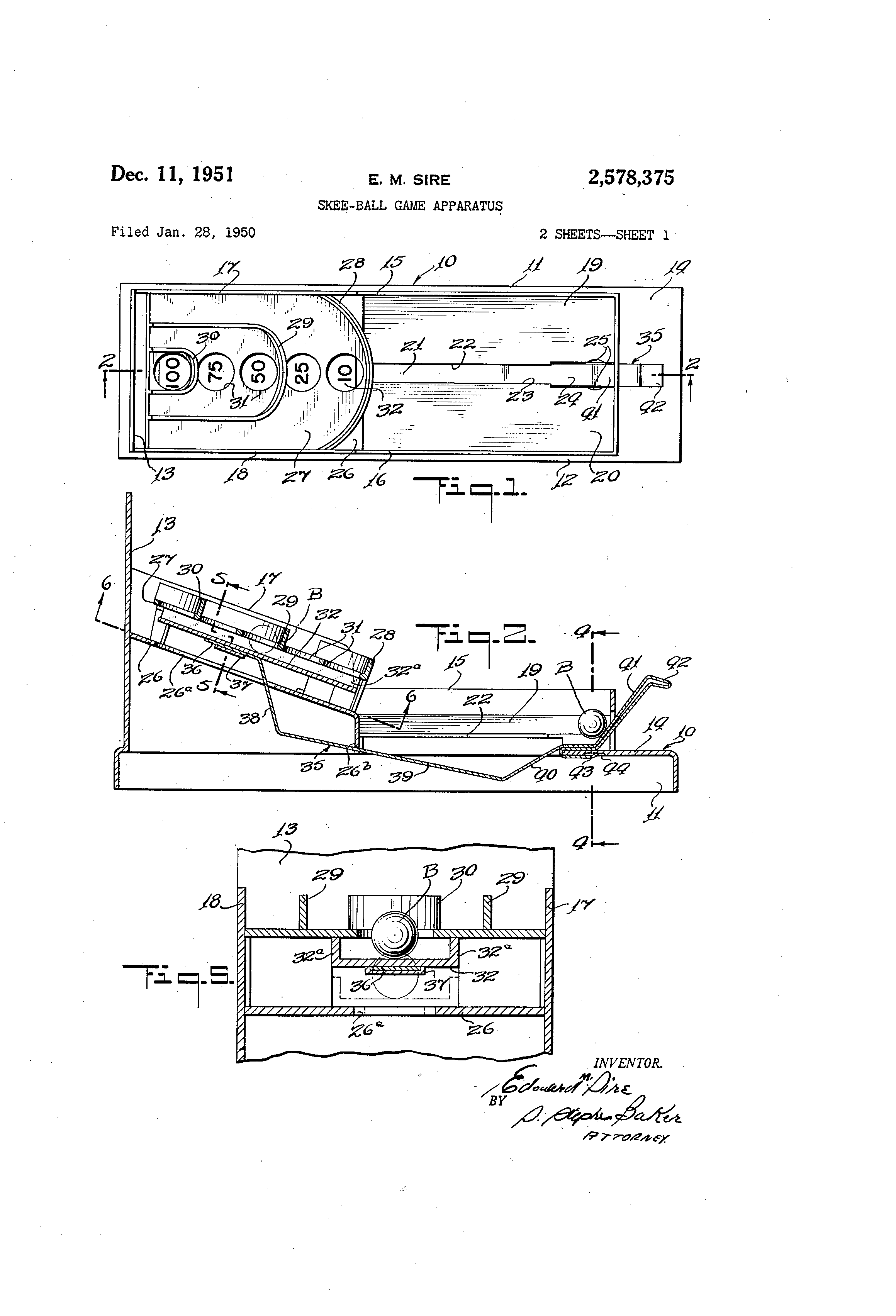 Patent US2578375 Skeeball game apparatus Google Patents