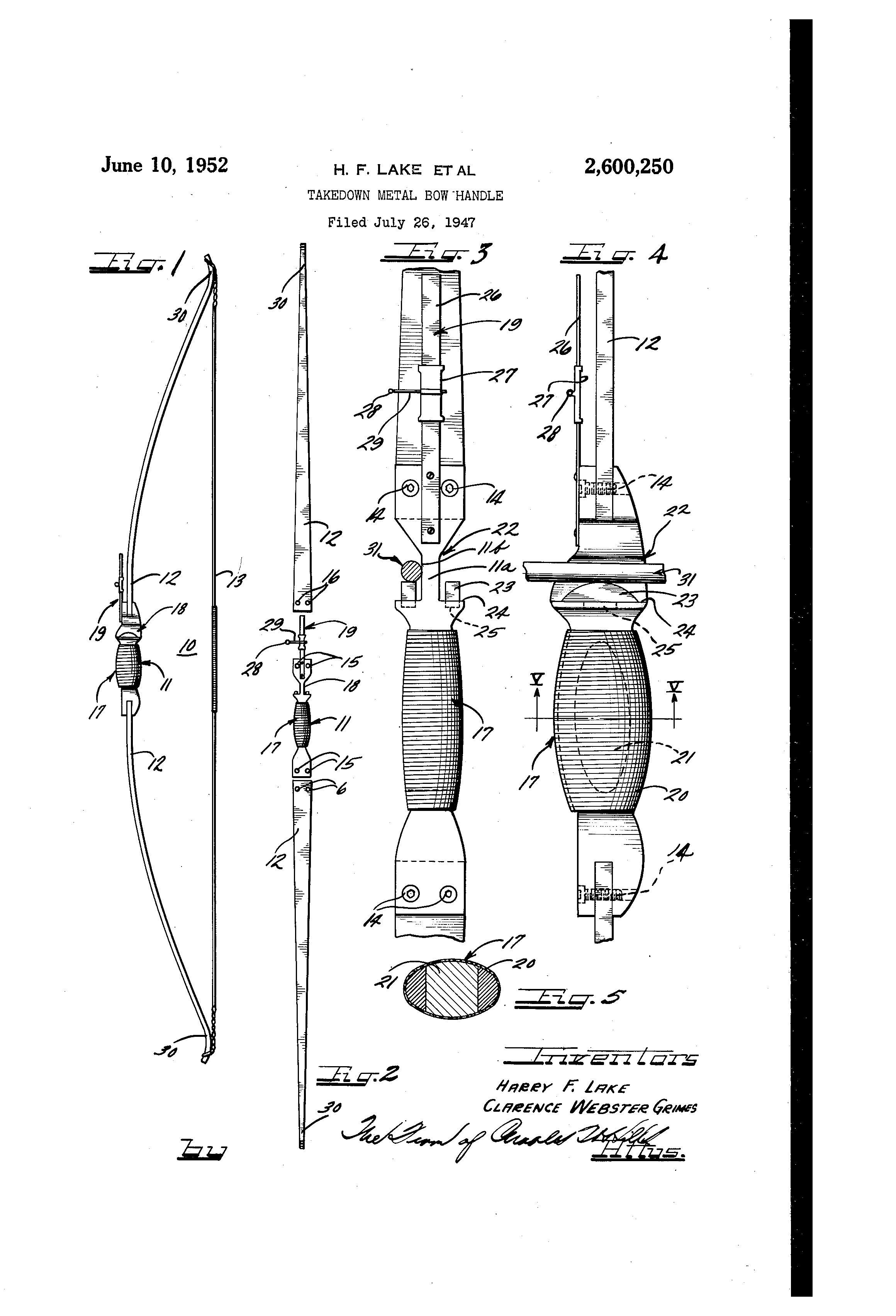 Patent US2600250 Takedown Metal Bow Handle Google Patents Patent us2600250 takedown metal bow handle google patents