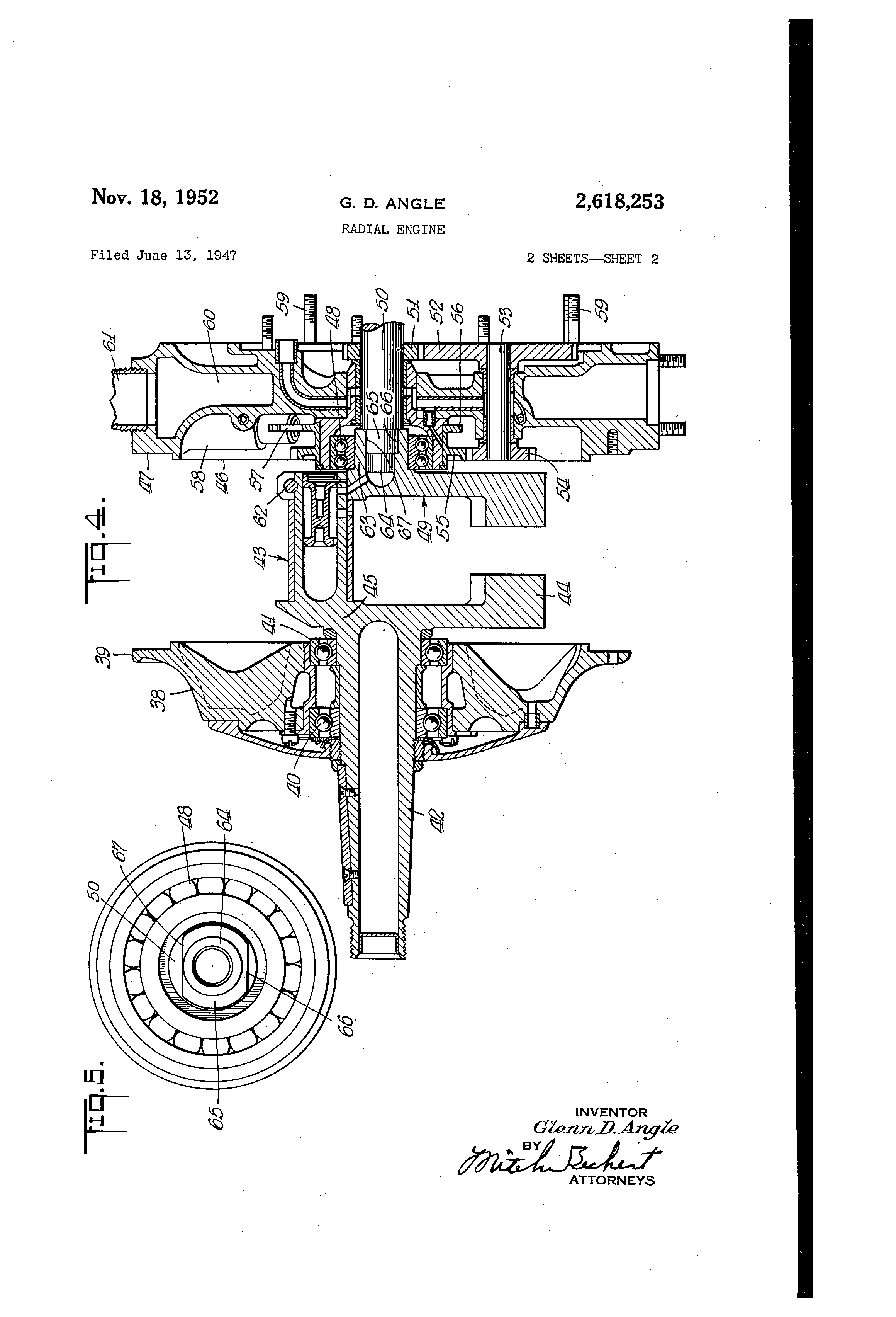 Patent US2618253 Radial engine Google Patents