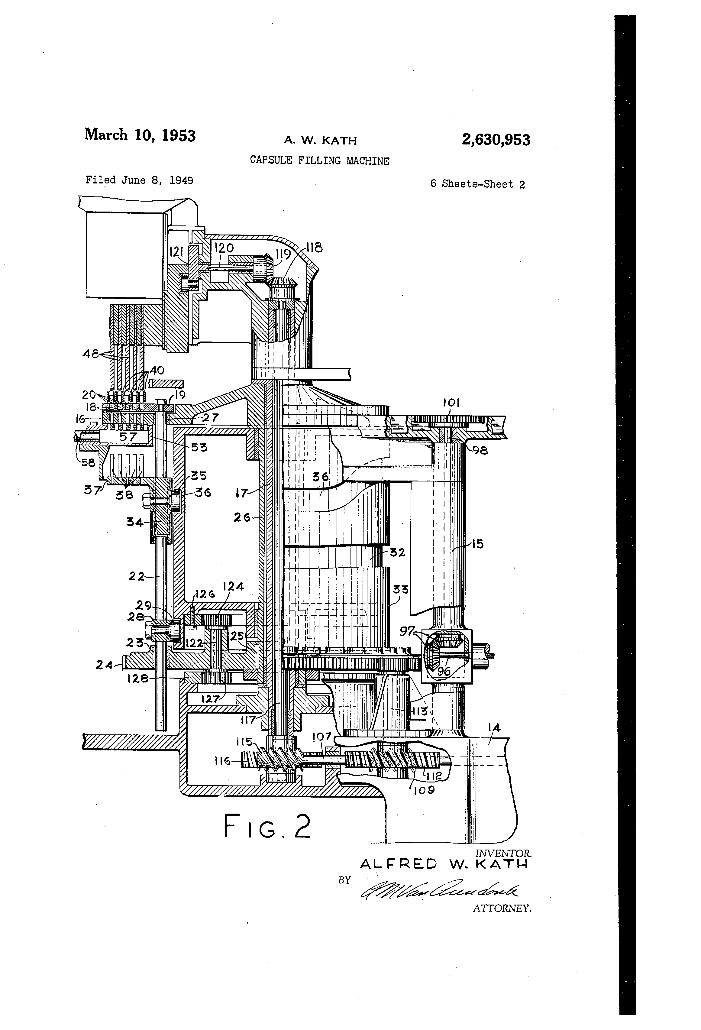 Patent US2630953 - Capsule filling machine - Google Patents