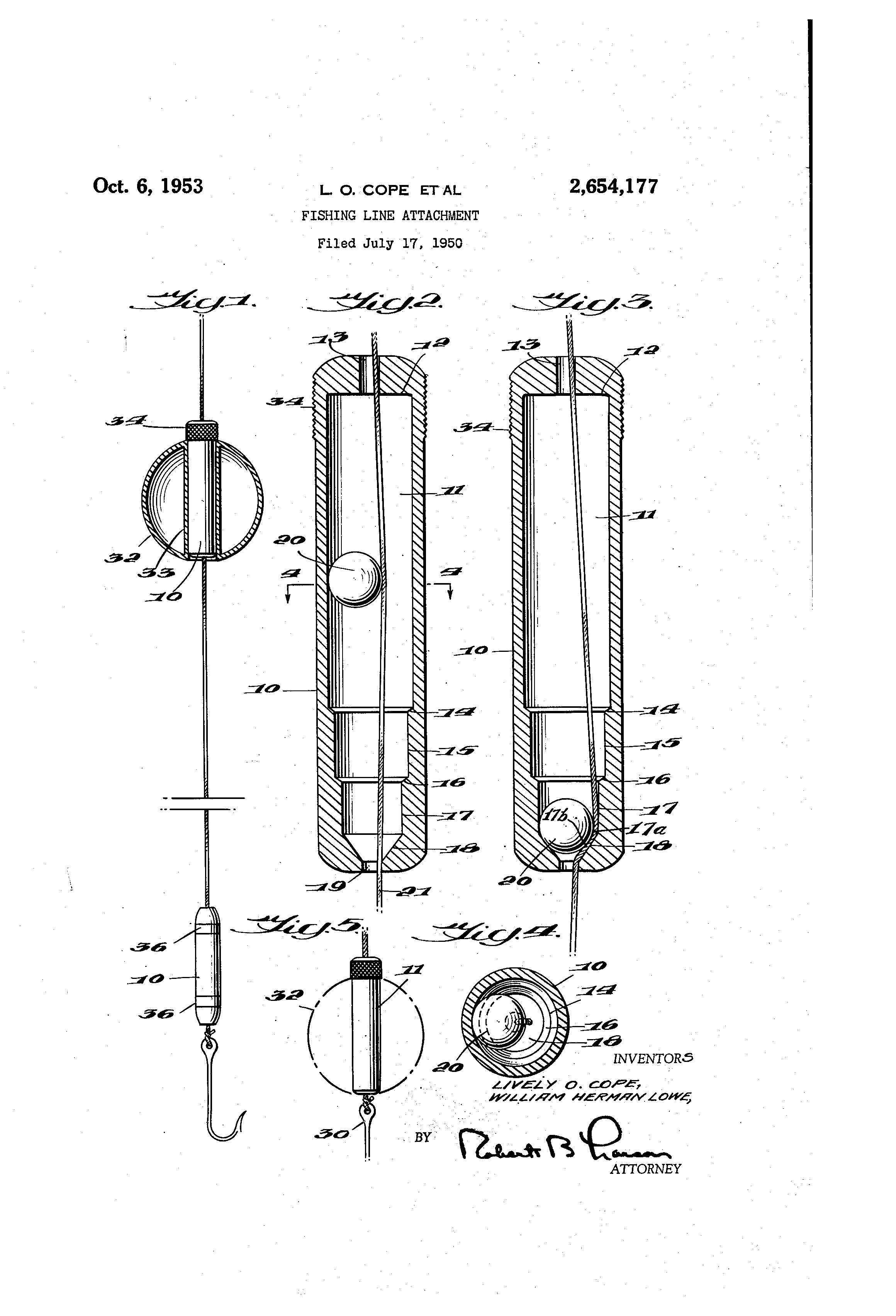 Patent US2654177 Fishing line attachment Google Patents