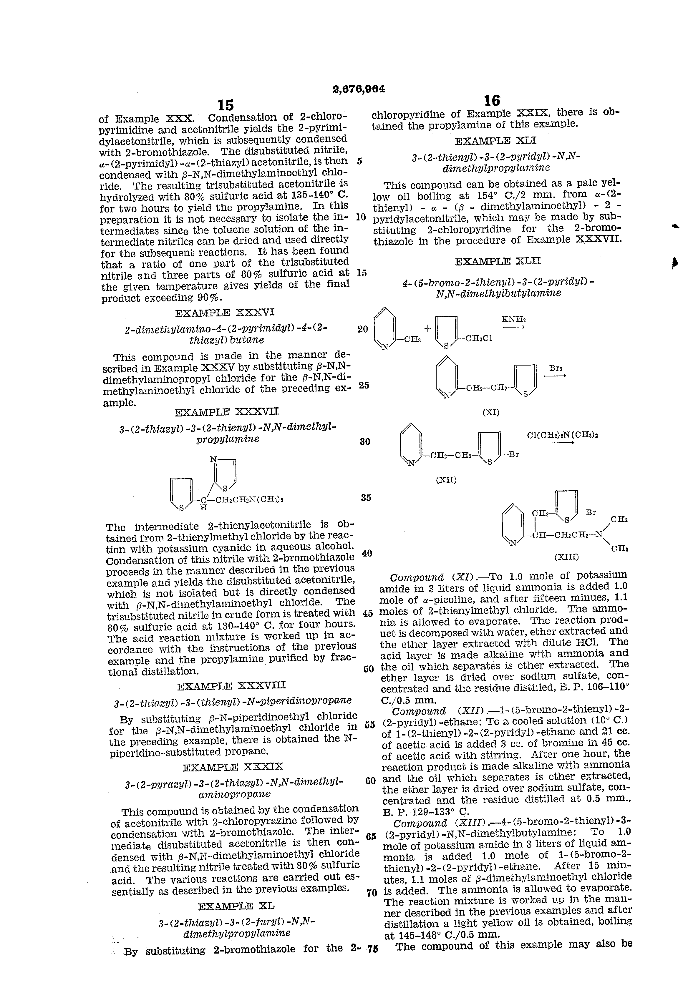 3-pyridyl propylamine antihistamine substances