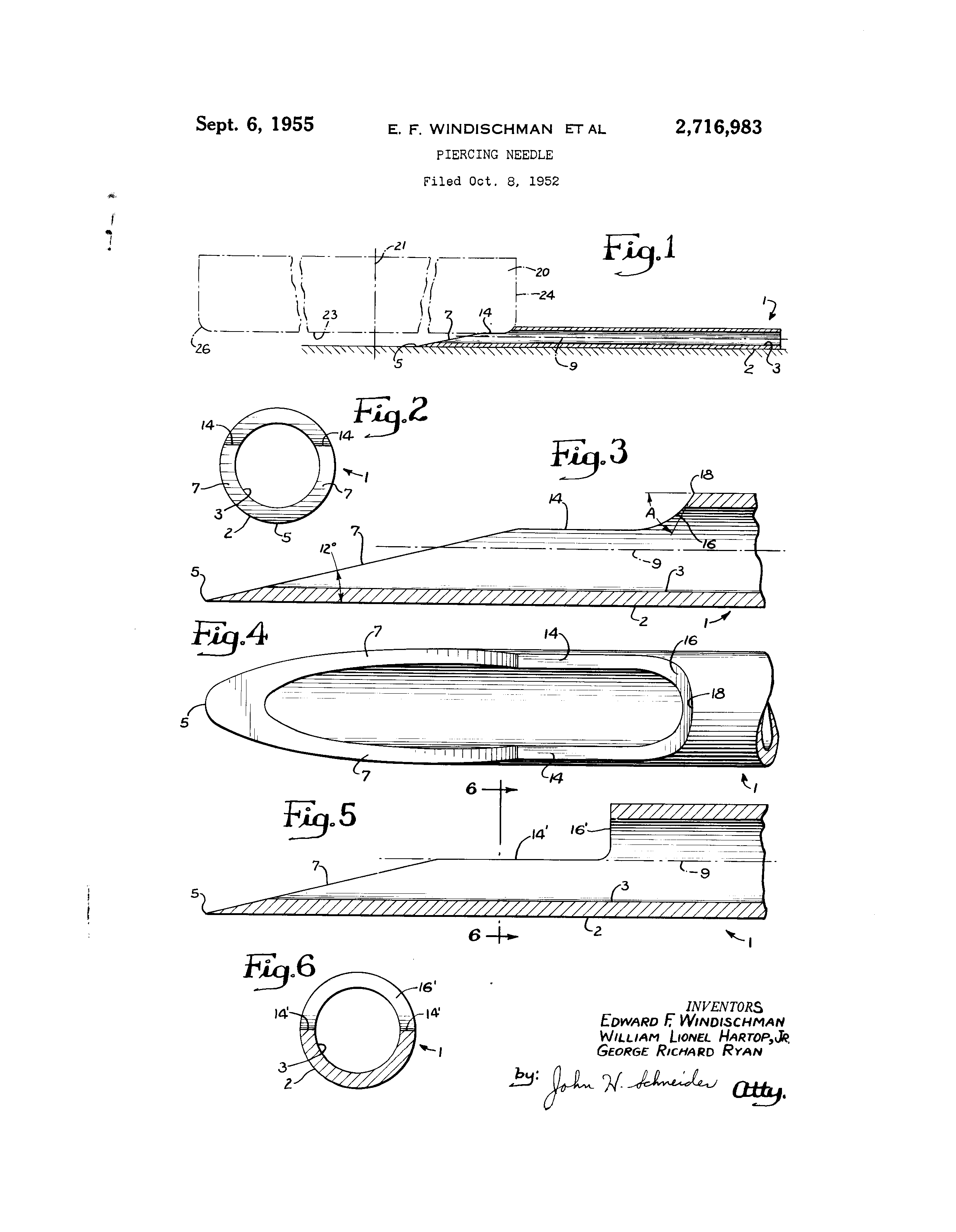 Patent US2716983 Piercing needle Google Patents