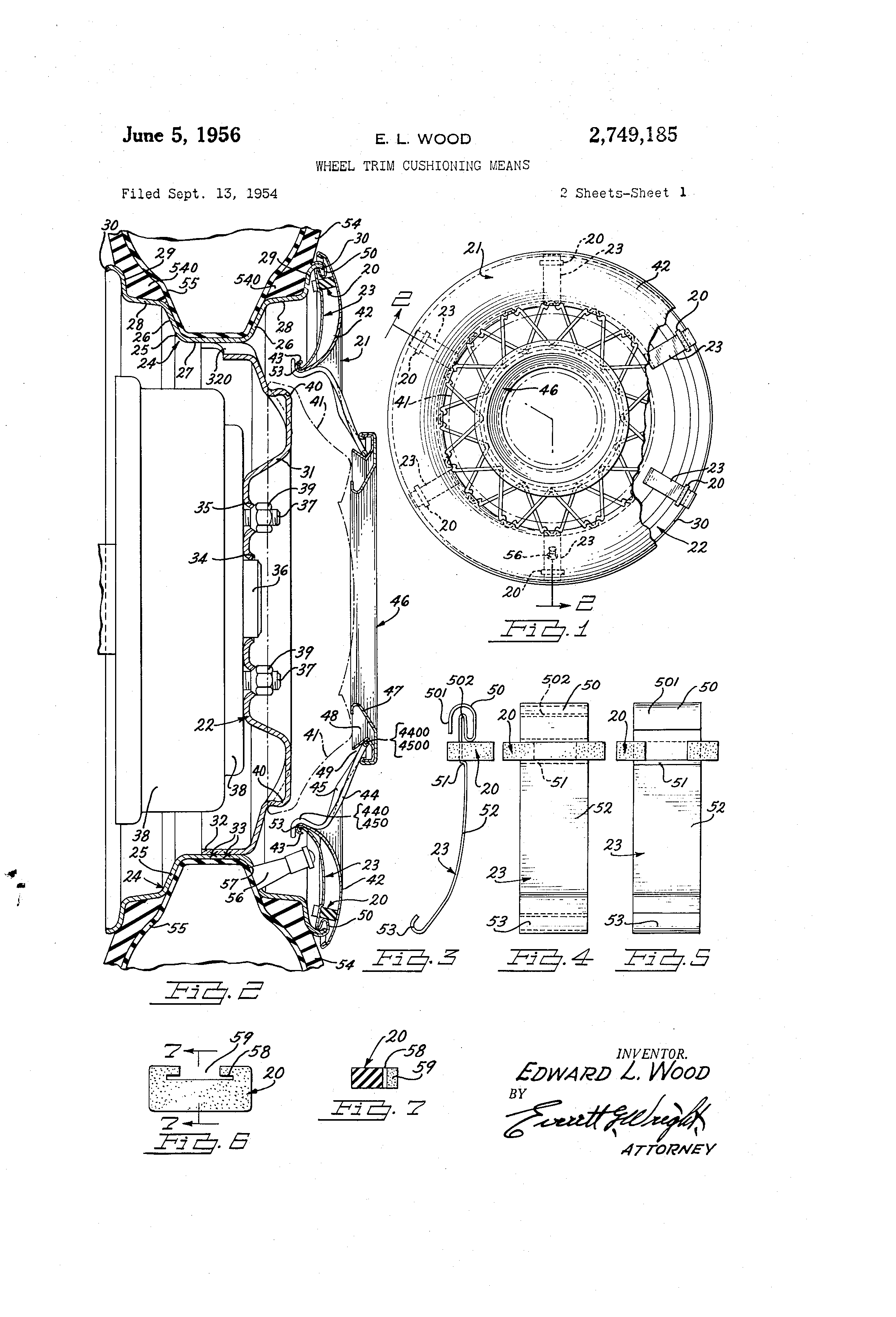 patent us2749185 wheel trim cushioning means google patents google sheets trim