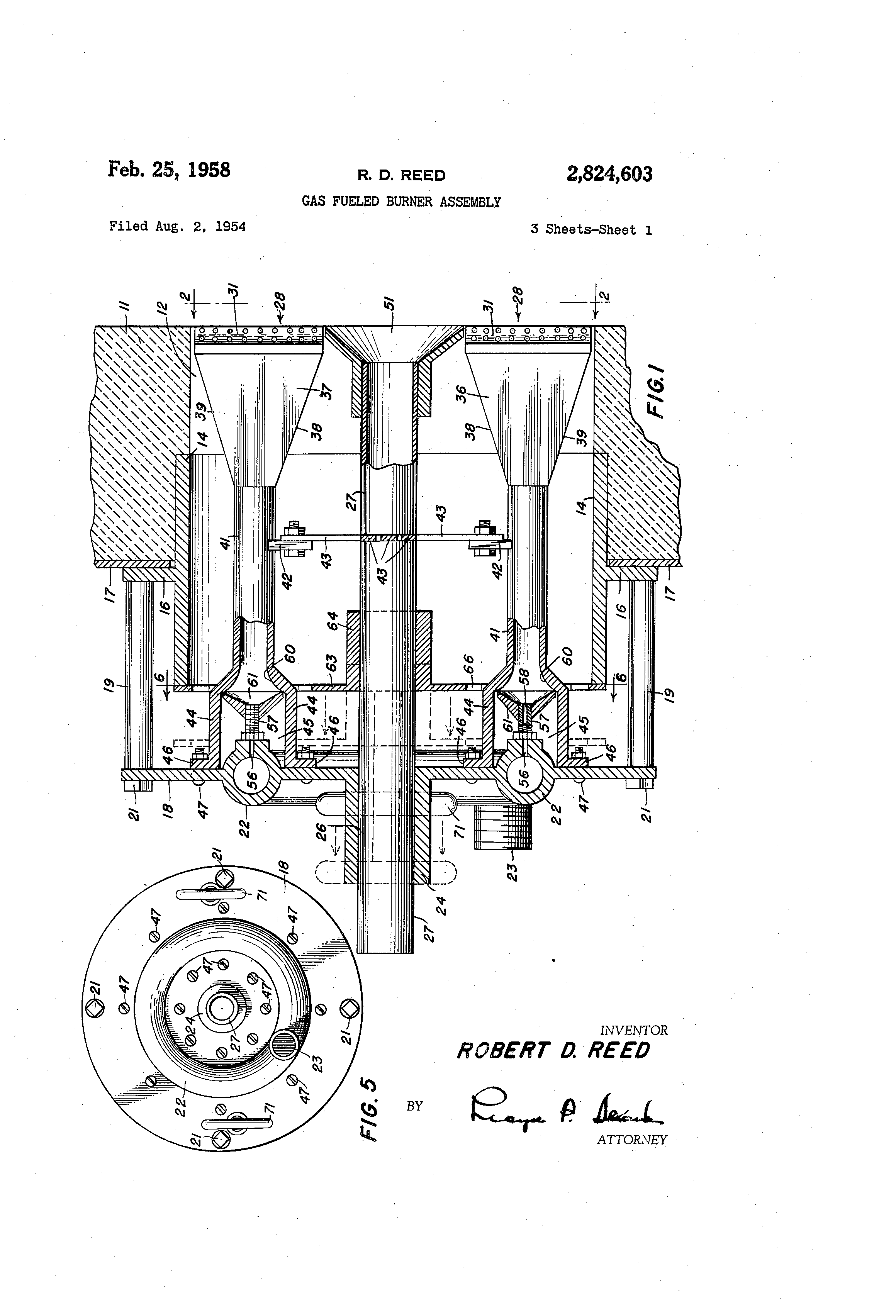gas fueled burner assembly