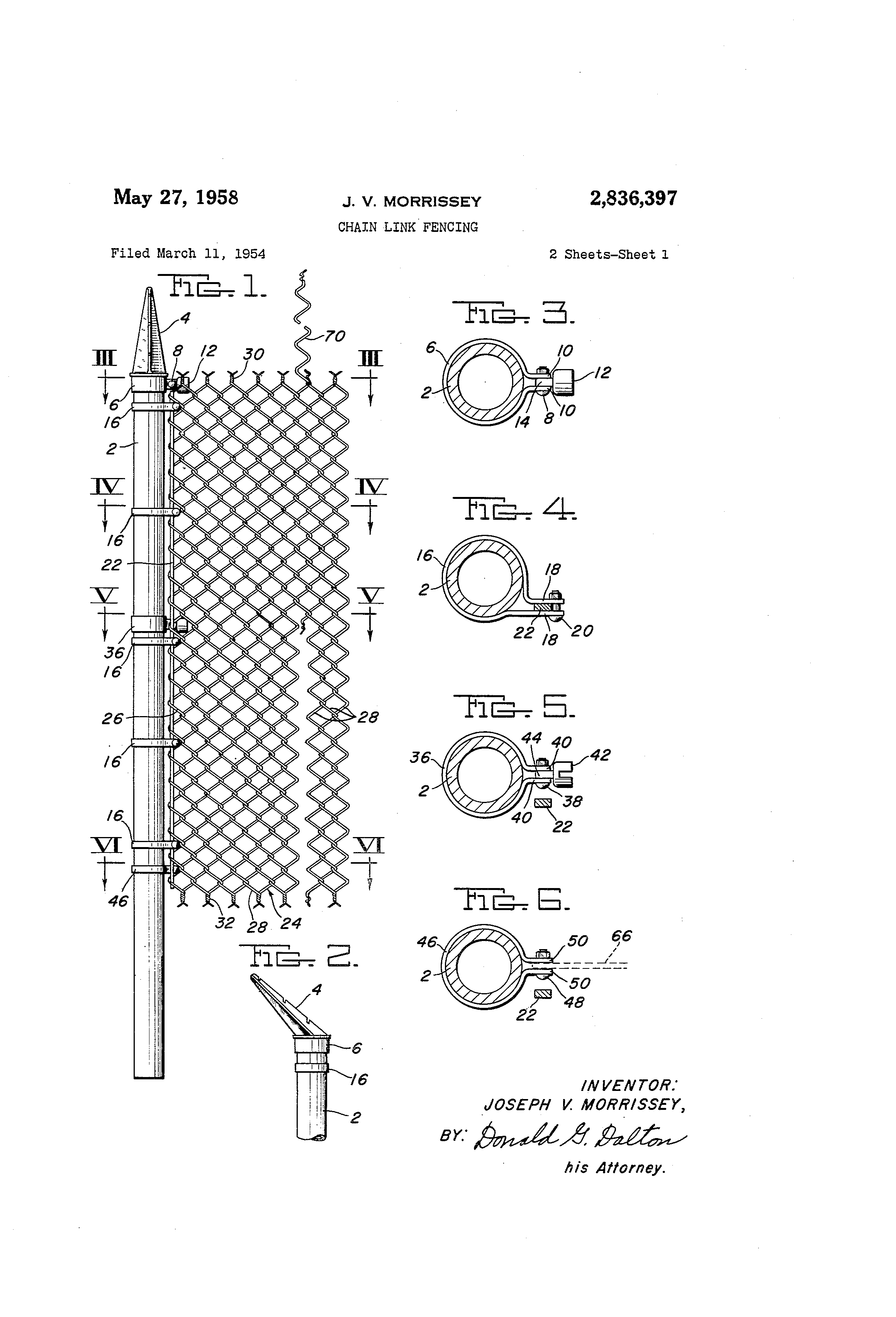 Chain Link Fence Drawing patent us2836397 - chain link fencing - google patents Chain Link Fence Drawing patent us2836397 - chain link fencing - google patents