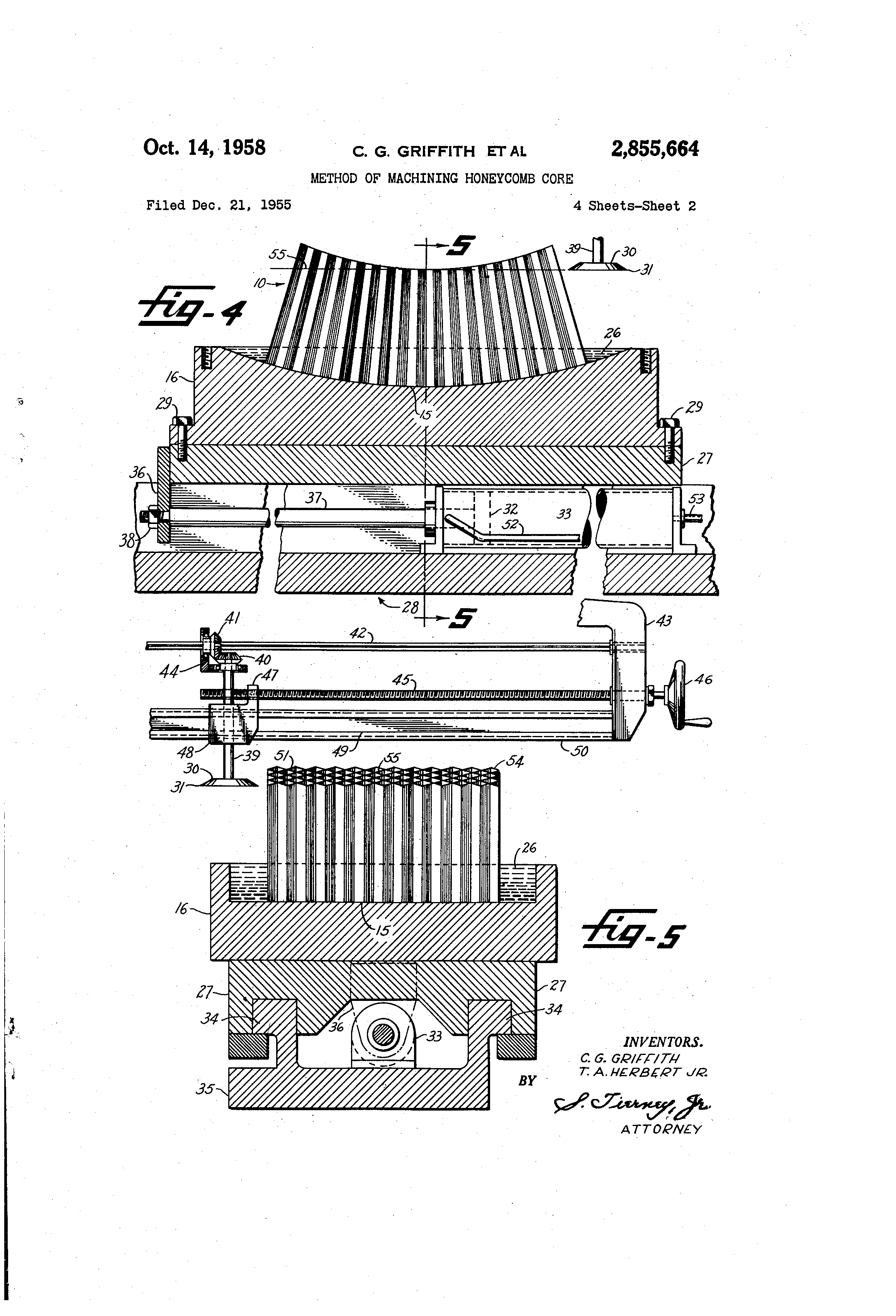 Patent US2855664 Method of machining core Google Patents