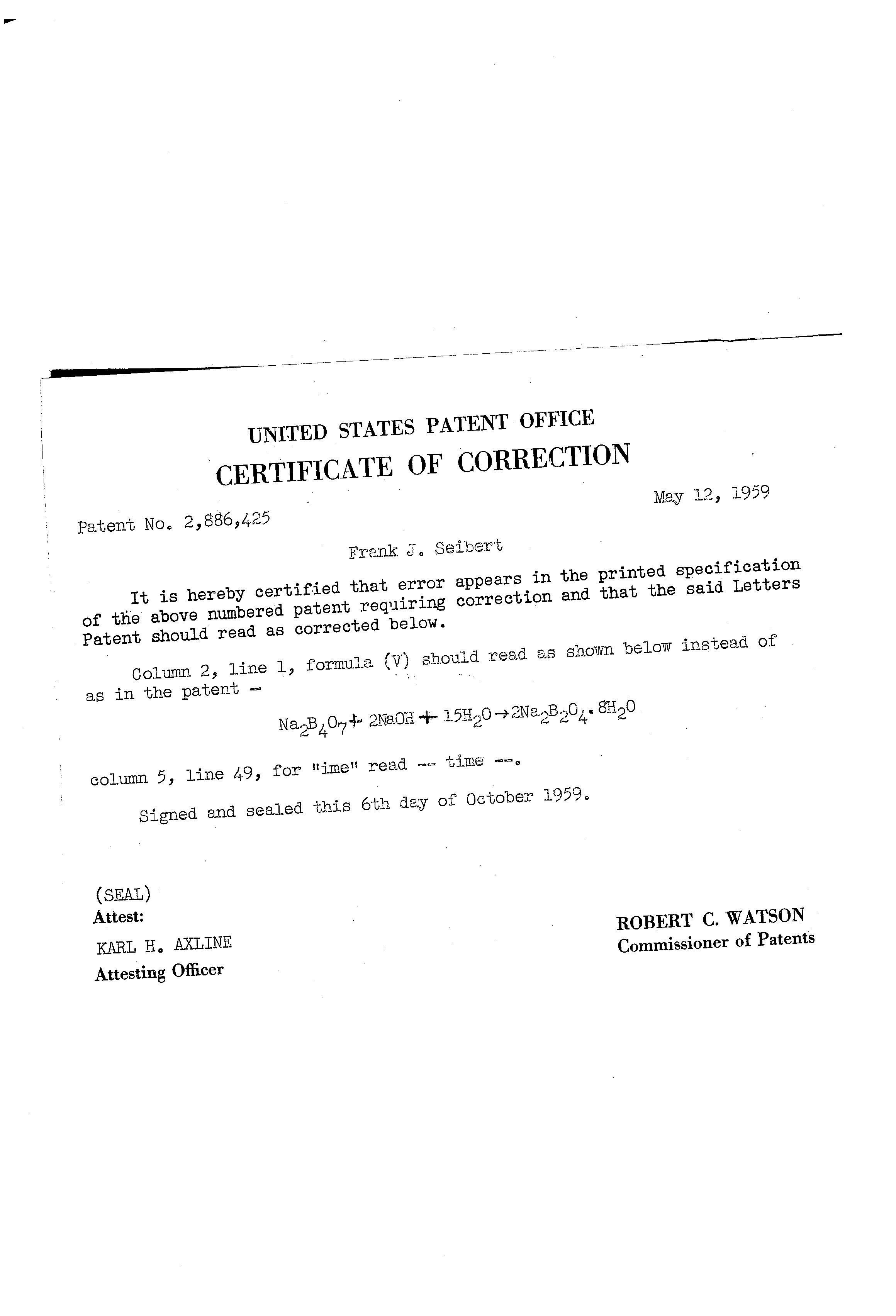 Patent Us2886425 Process Of Making Sodium Metaborate And Patent Drawing