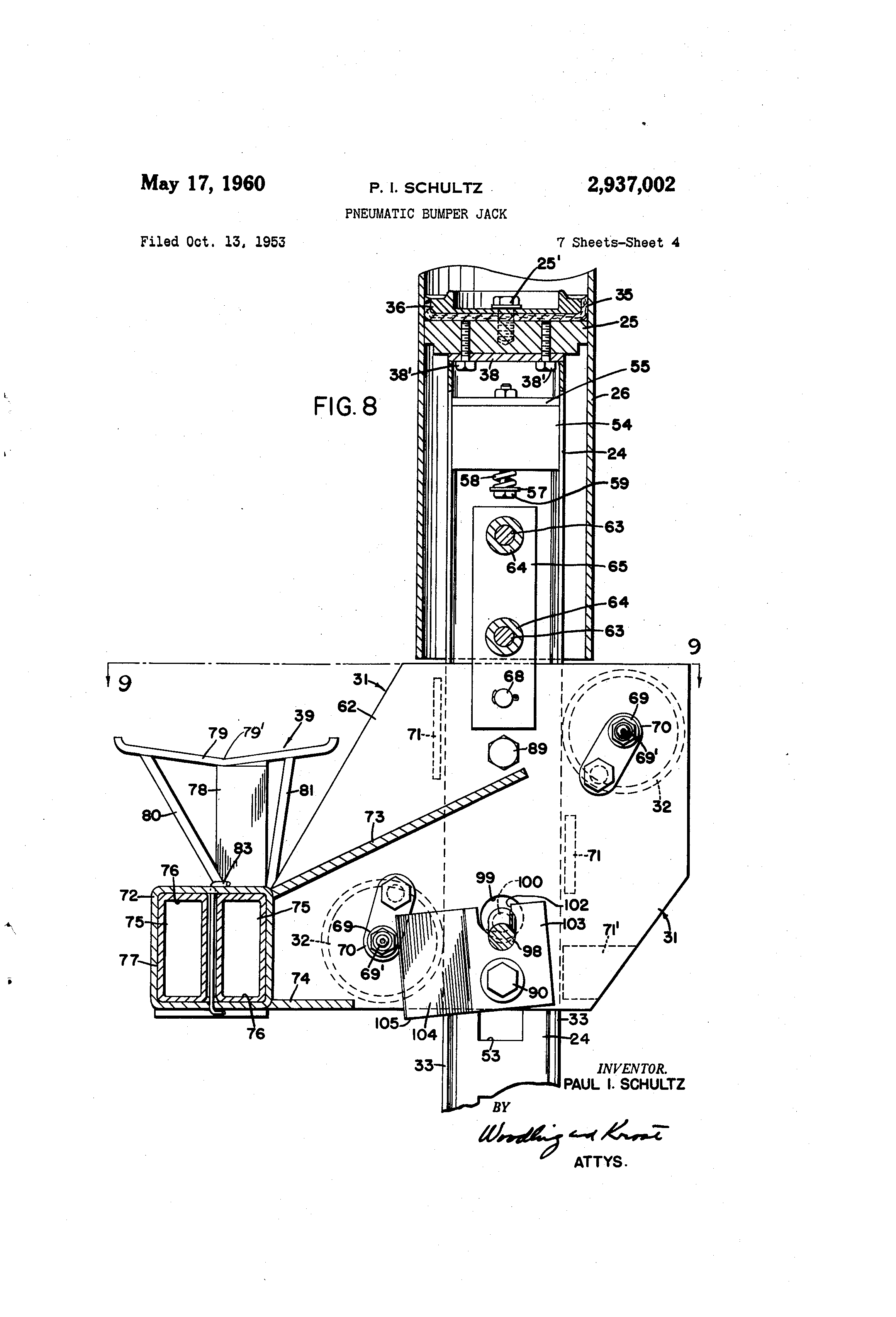 Patent US2937002 Pneumatic bumper jack Google Patents