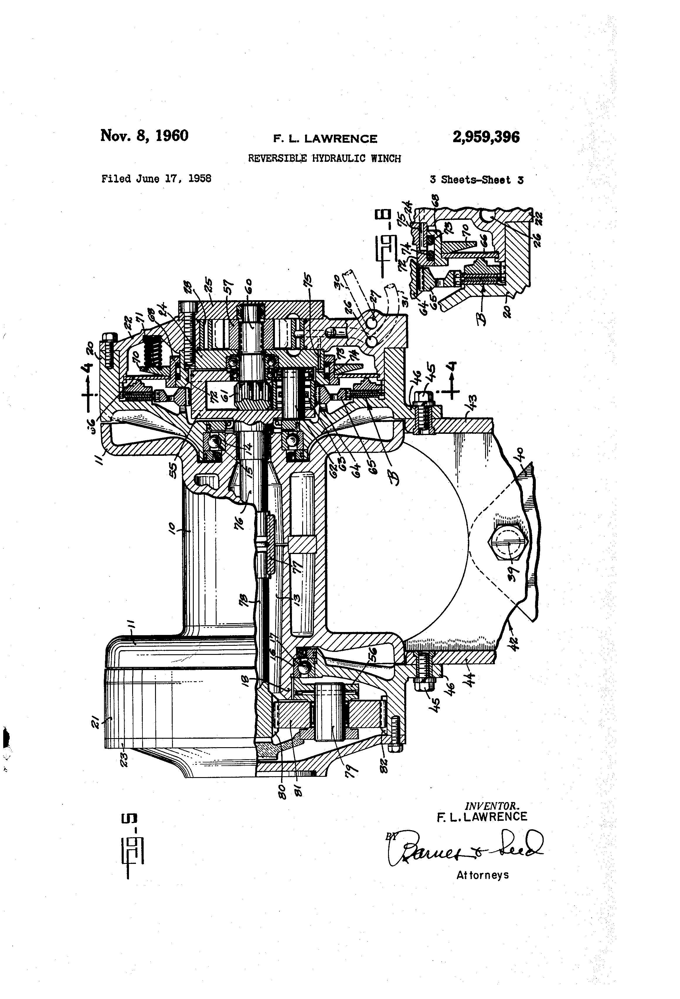 Patent US2959396 Reversible hydraulic winch Google Patents