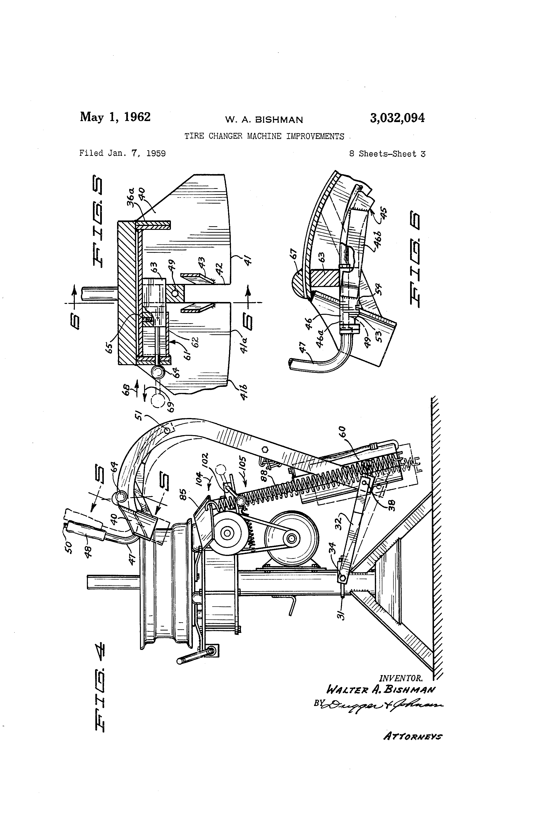 Patent US3032094 - Tire changer machine improvements - Google Patents