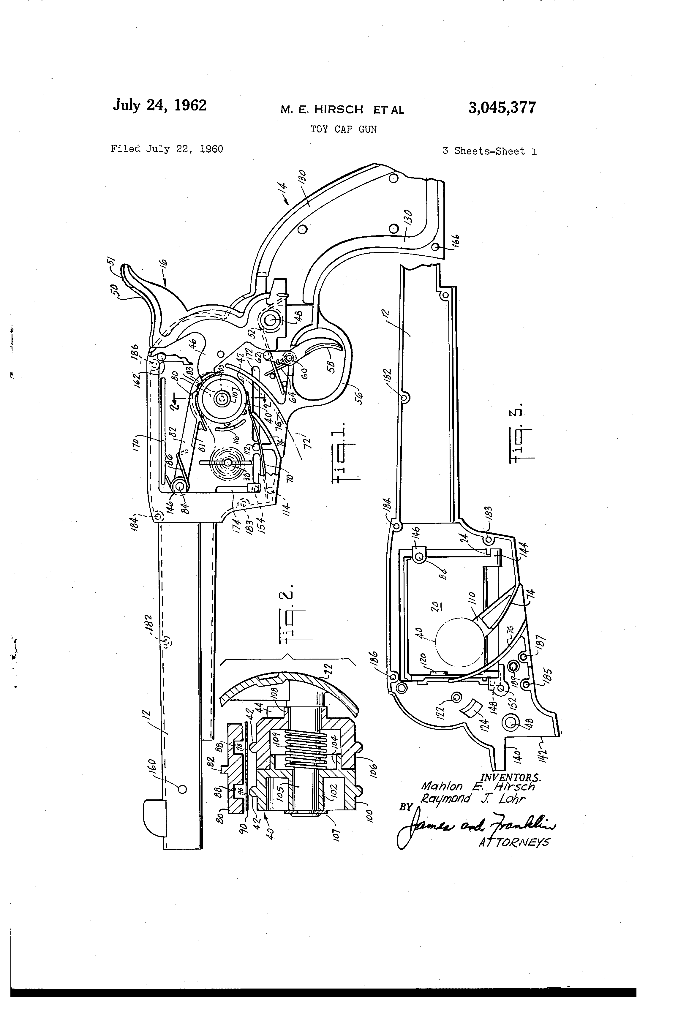 Patent US3045377 Toy cap gun Google Patents