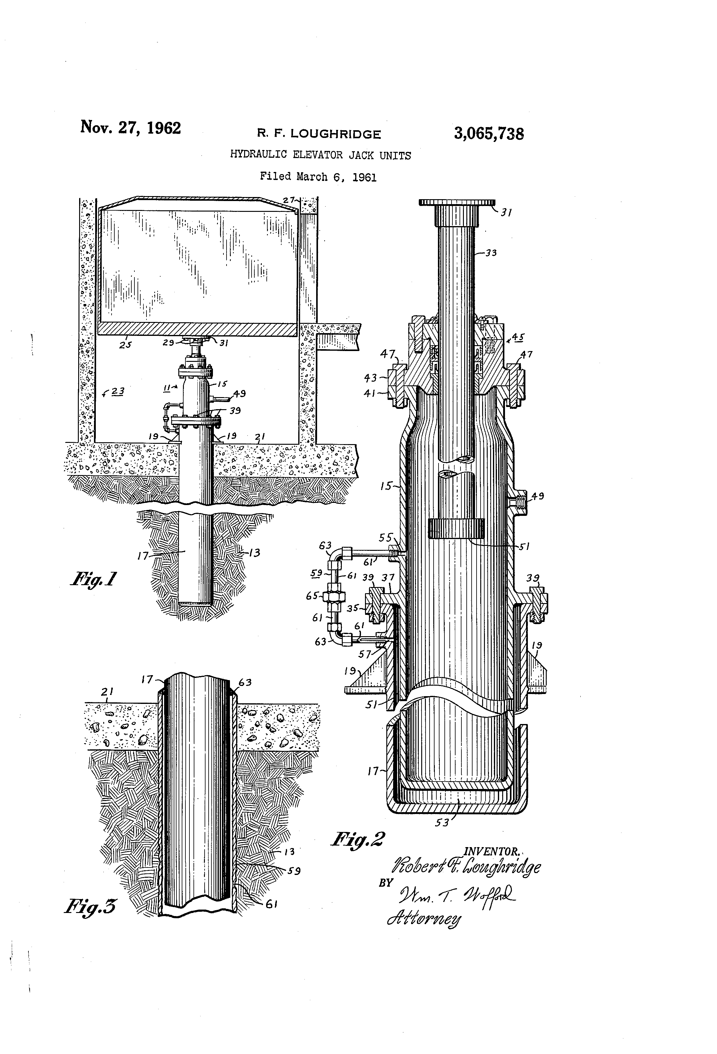 Patent US3065738 Hydraulic elevator jack units Google Patents