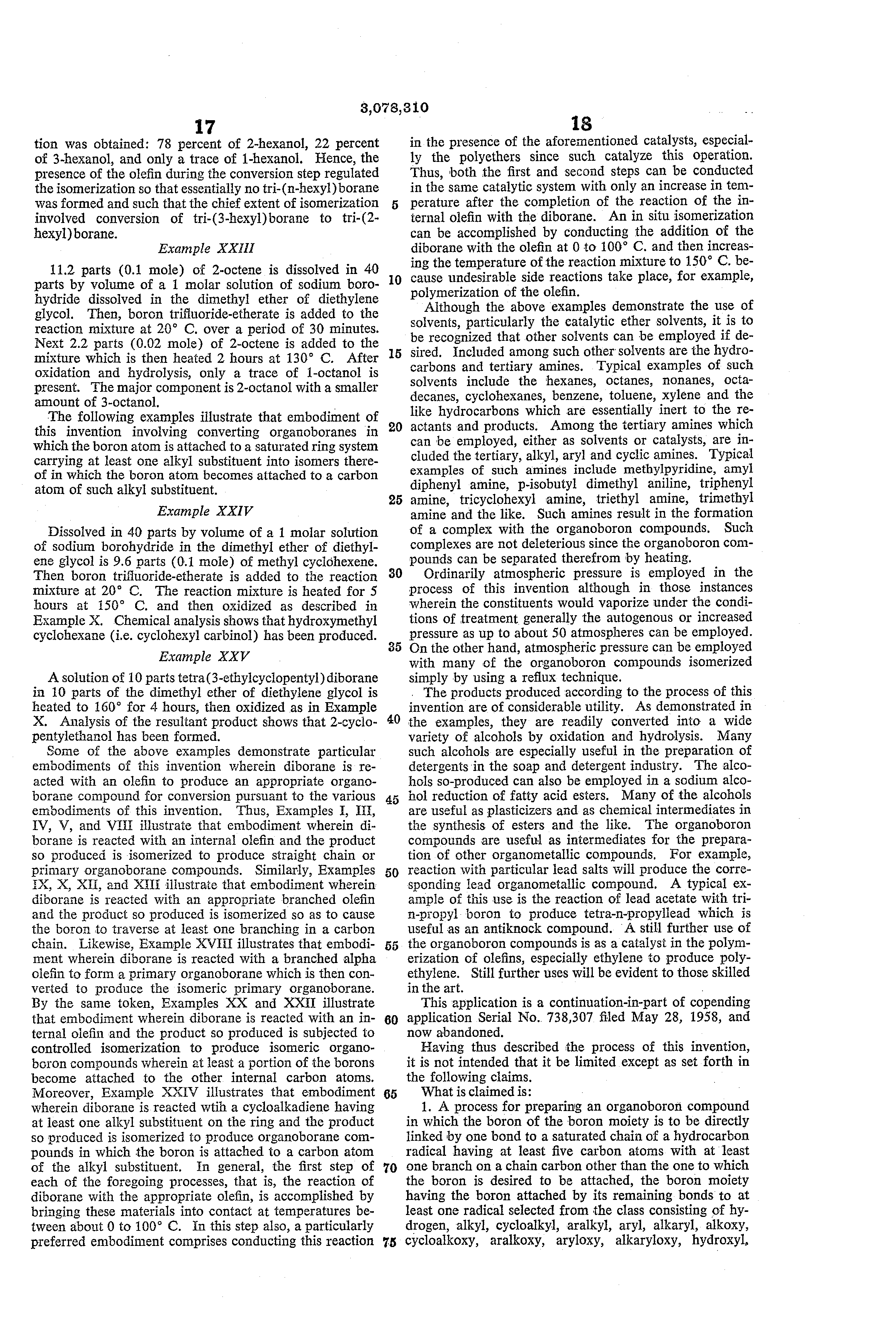 isomerization of primary, secondary or tertiary organoboron
